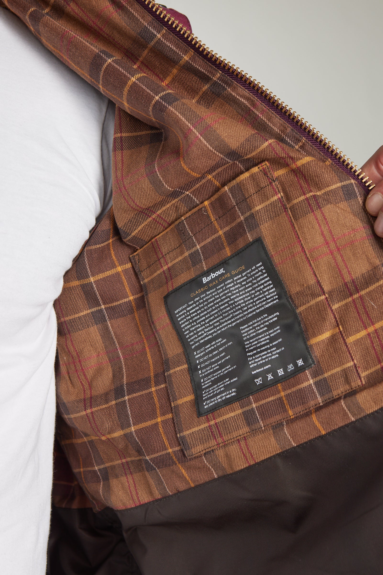 Barbour Oversized Bedale Waxed Jacket Wine - Image 6