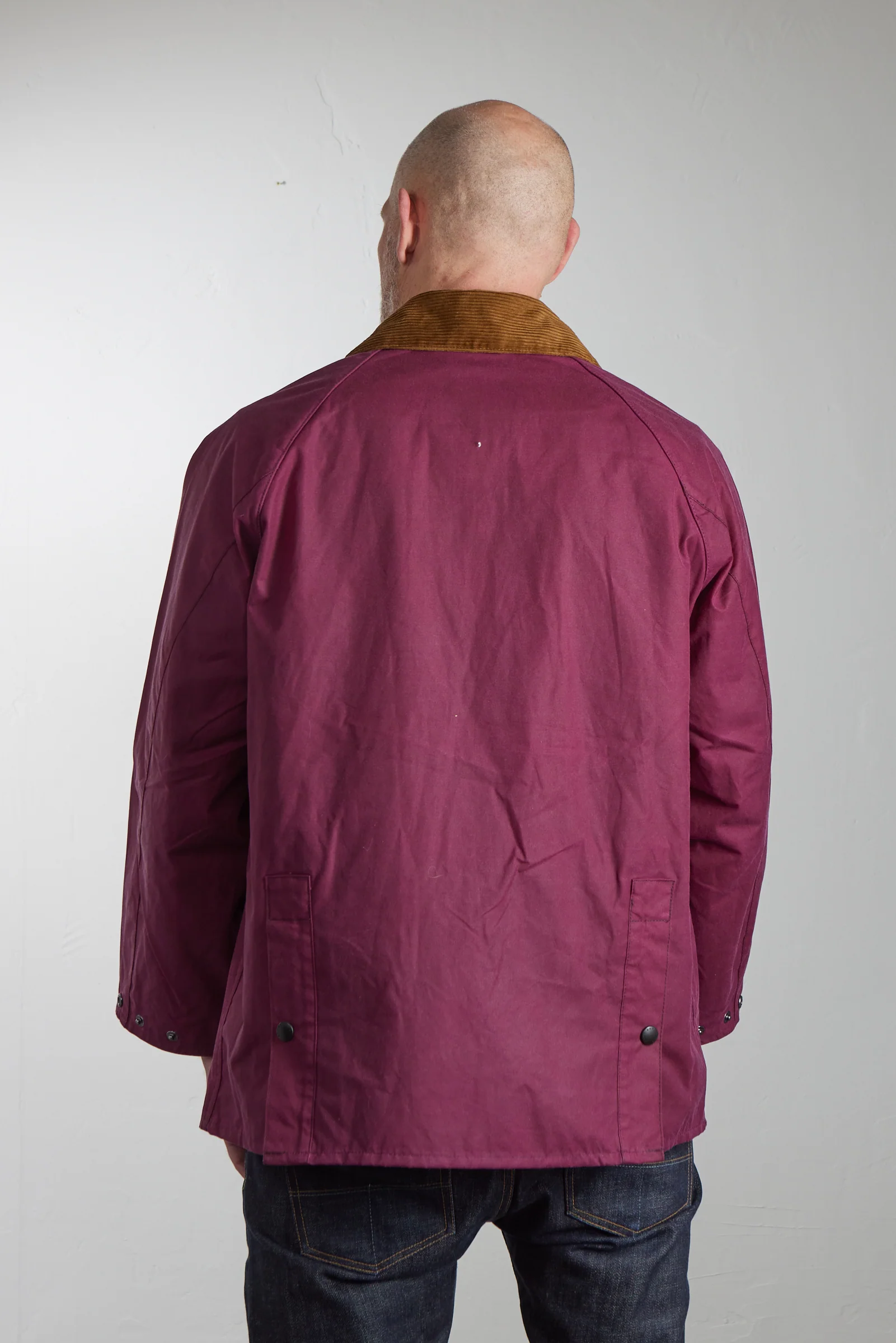 Barbour Oversized Bedale Waxed Jacket Wine - Image 8