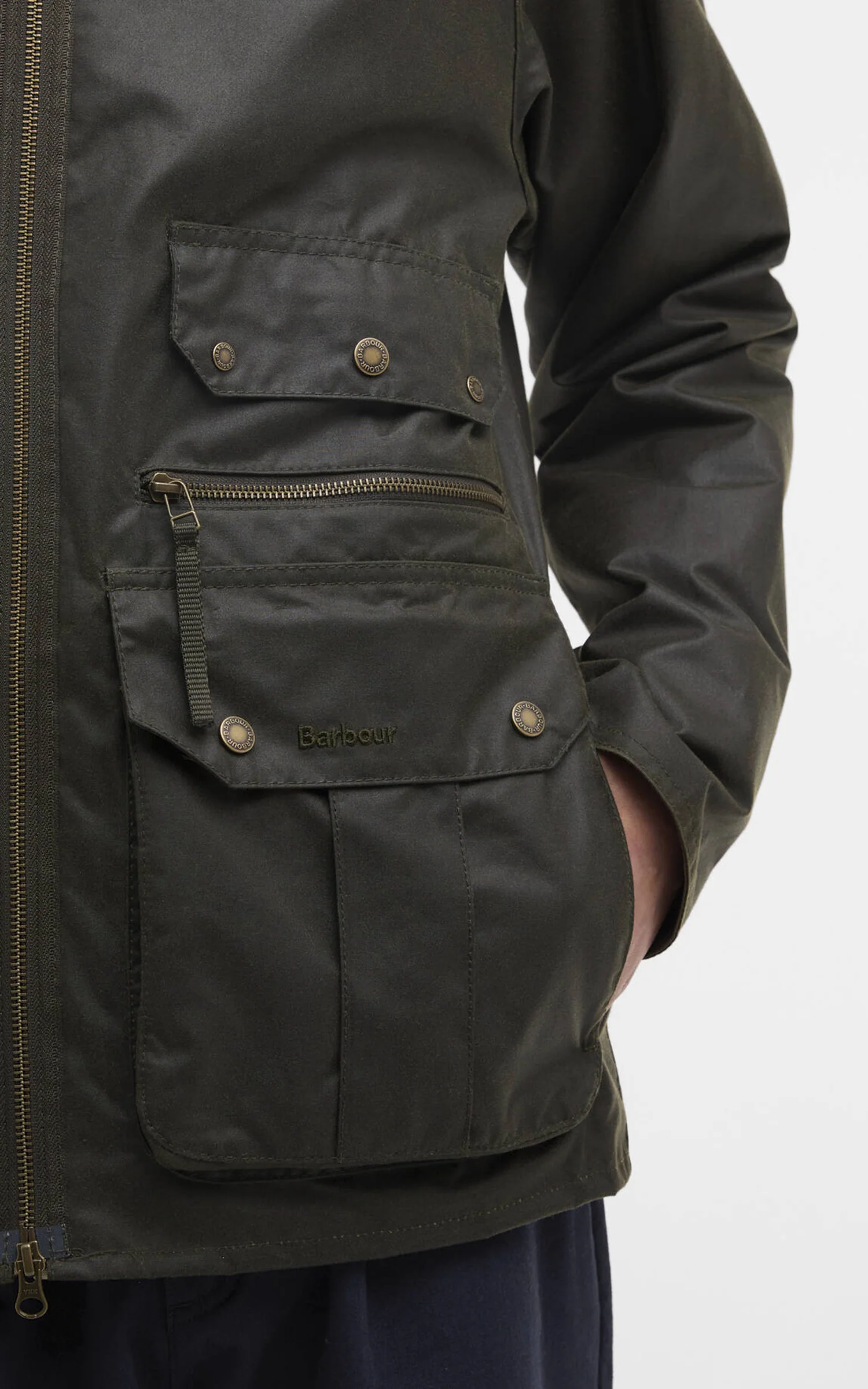 Barbour Re-Engineered Blackett Spey Waxed Jacket Archive Olive - Image 4