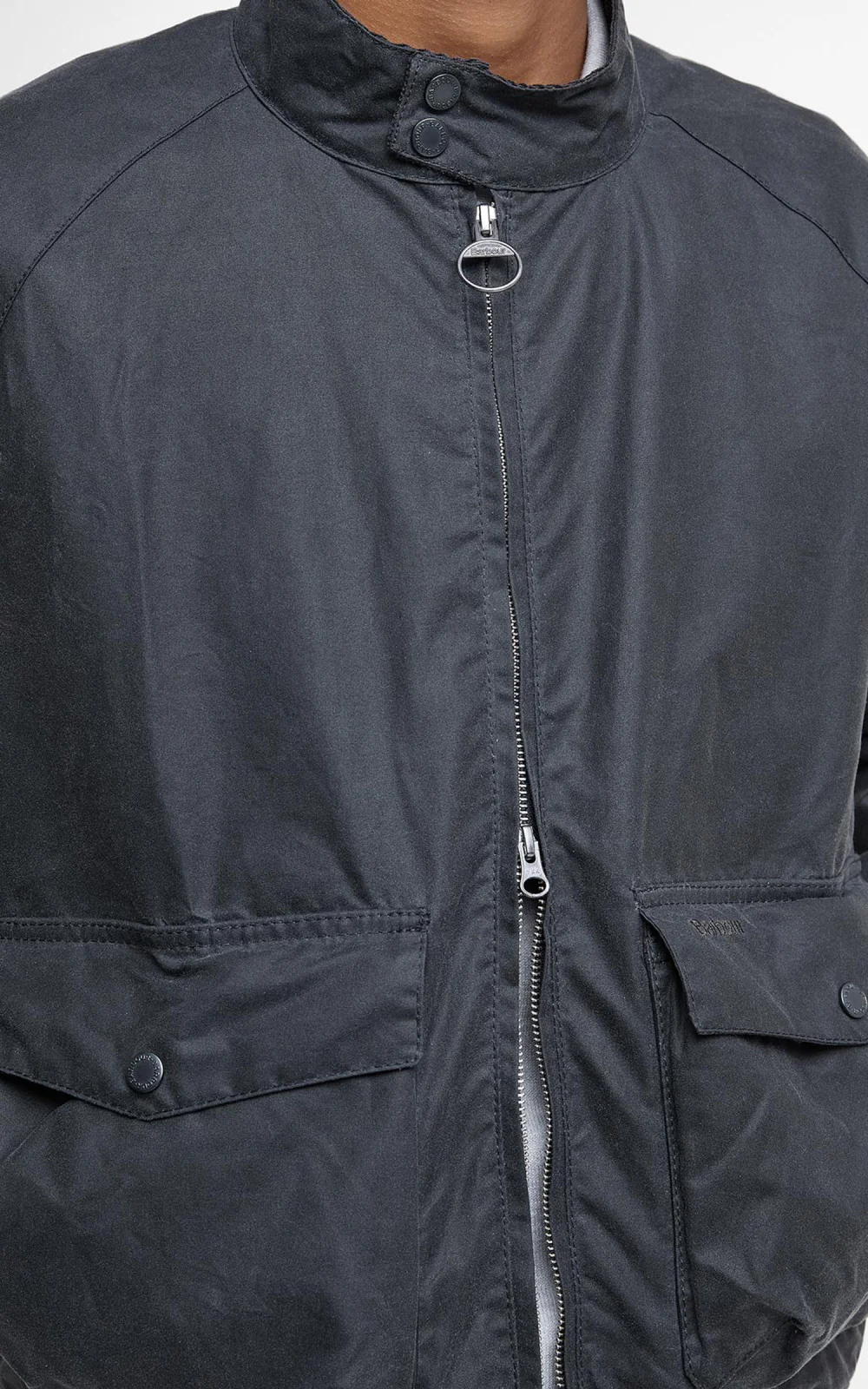 Barbour Royston Wax Jacket Grey - Image 3
