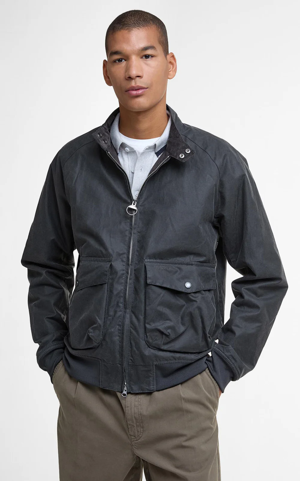 Barbour Royston Wax Jacket Grey - Image 5
