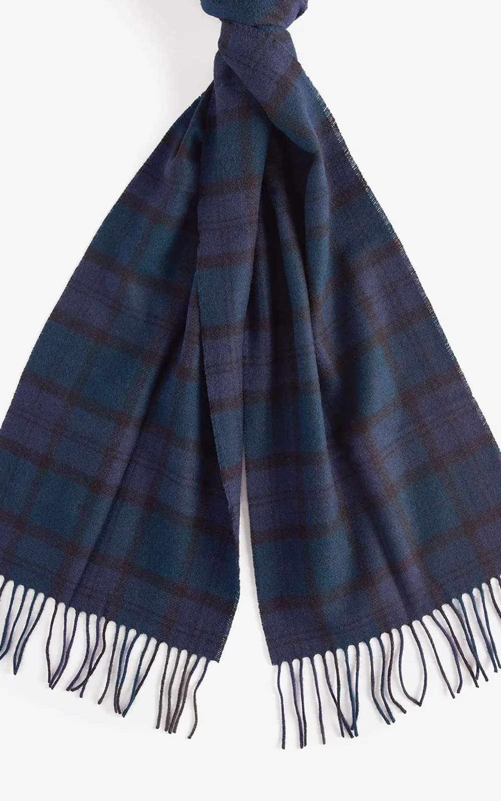 Barbour Scarf Tartan Lambswool Navy - Image 3