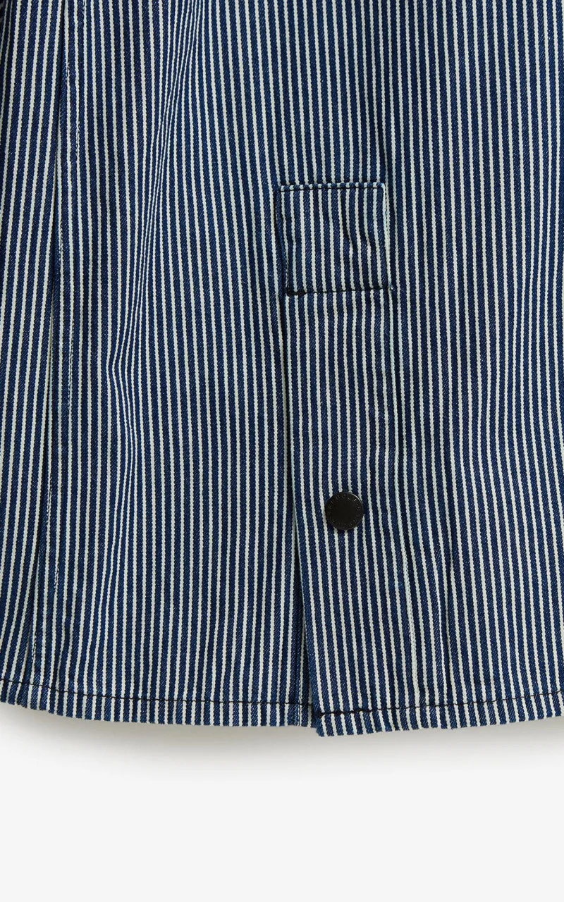 Barbour Striped Oversized Bedale Casual Jacket Indigo Stripe - Image 14