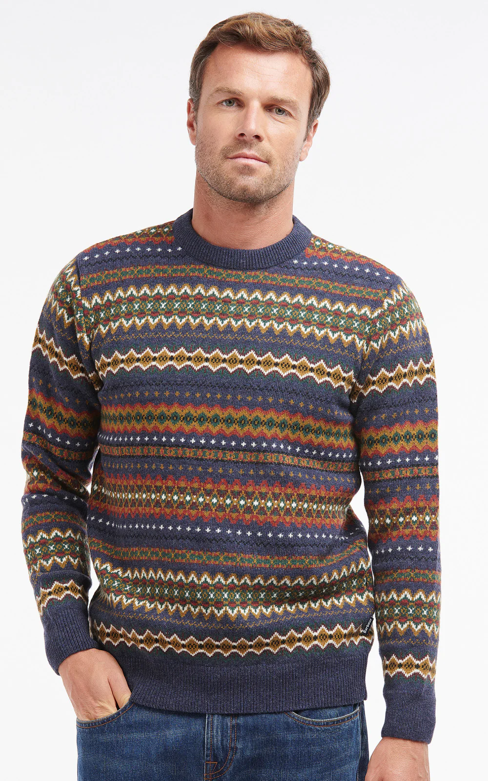Barbour Sweatshirt Case Fair Isle Navy Marl - Image 2