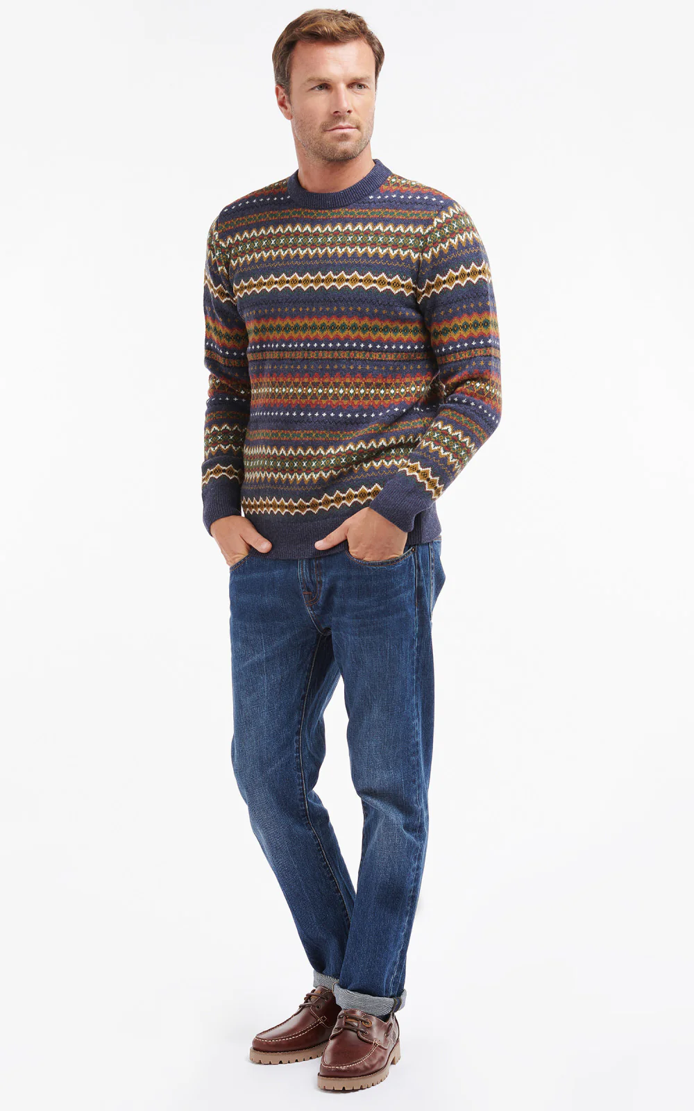 Barbour Sweatshirt Case Fair Isle Navy Marl - Image 3