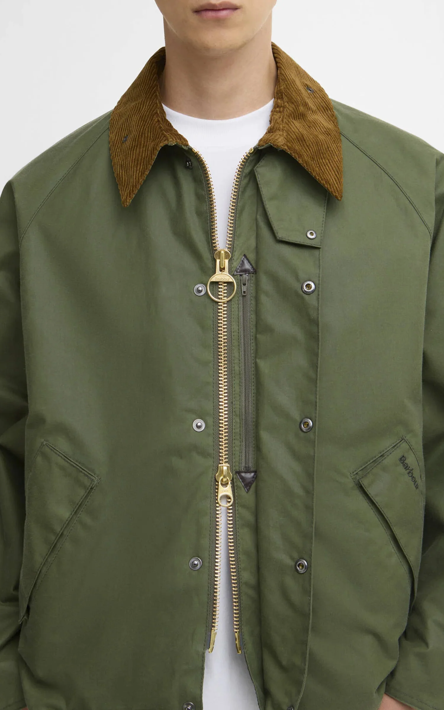 Barbour Oversized Transport Waxed Jacket Light Moss - Image 3