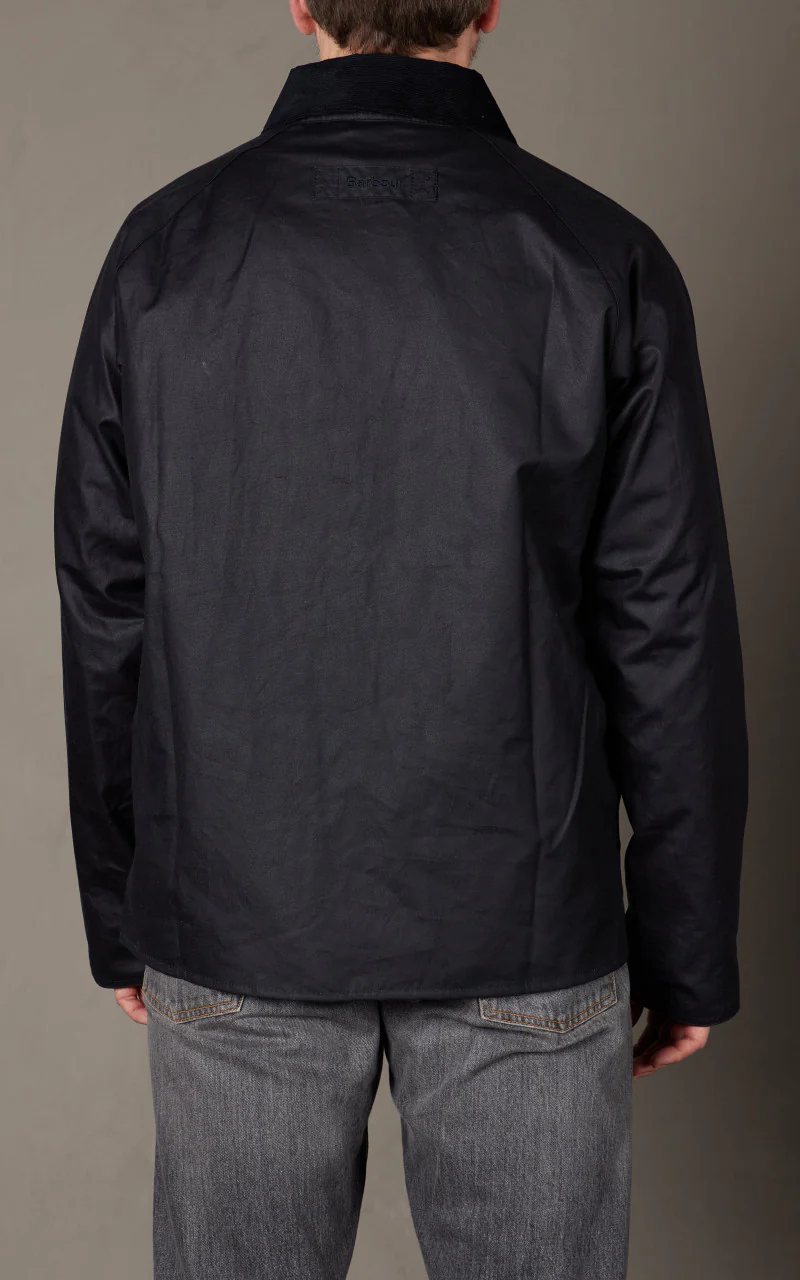 Barbour Utility Spey Waxed Jacket Classic Navy - Image 6