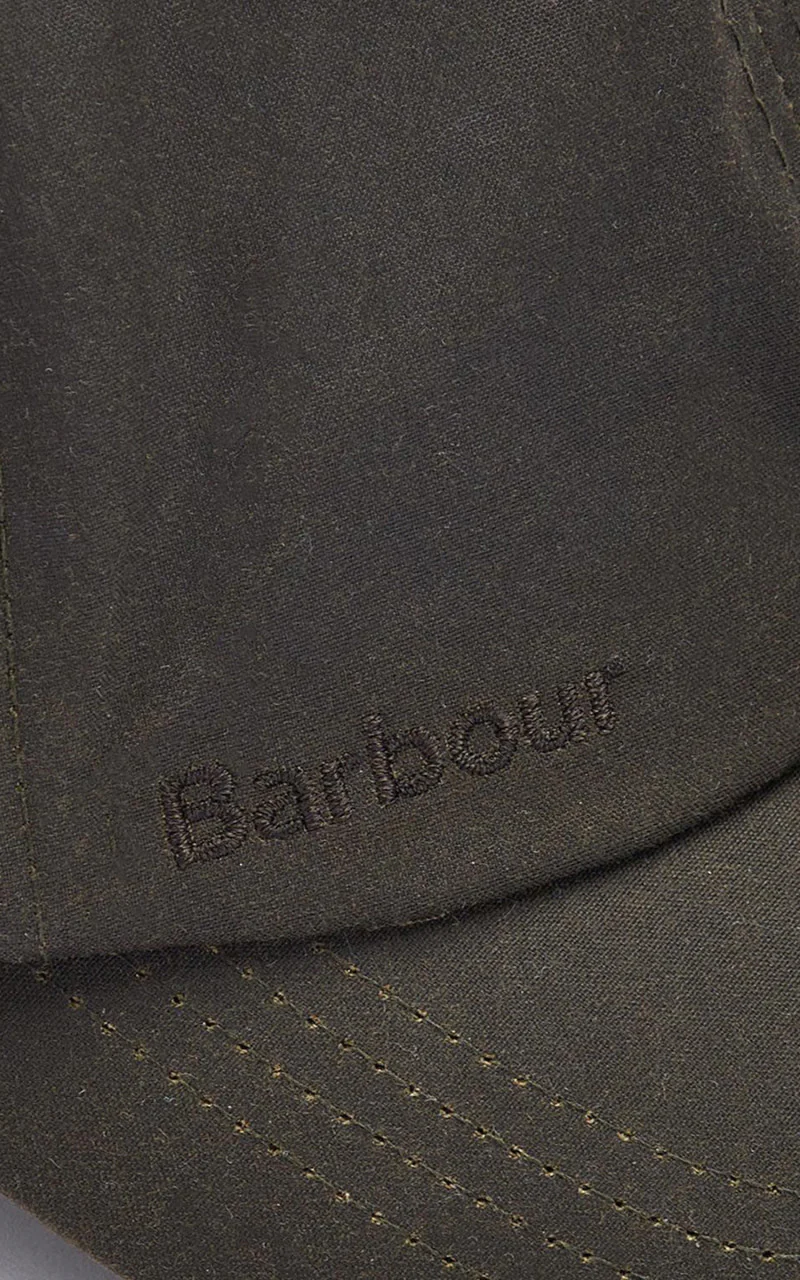 Barbour Wax Sports Cap Olive - Image 4