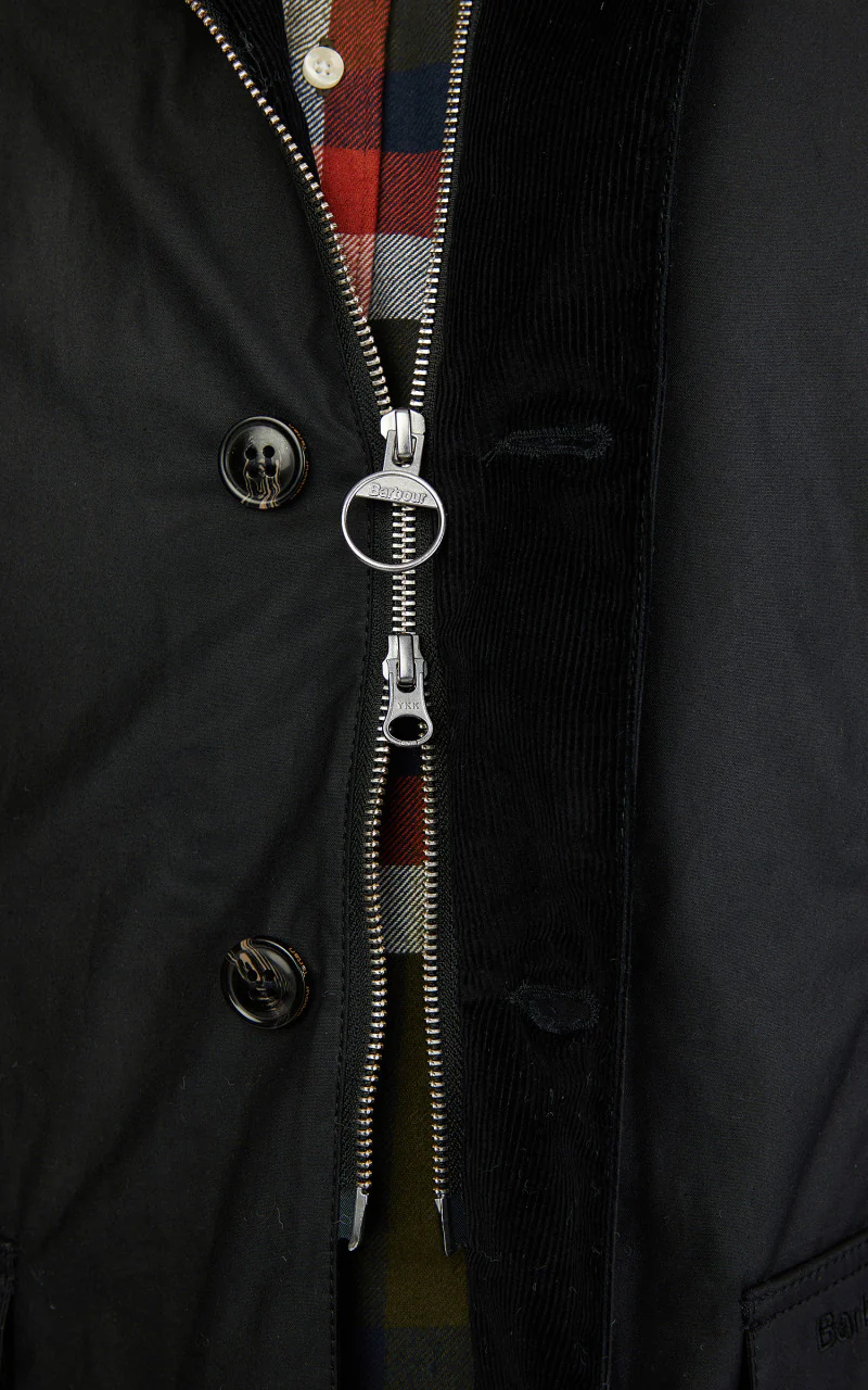 Barbour Winter Lutz Wax Jacket Black - Image 4