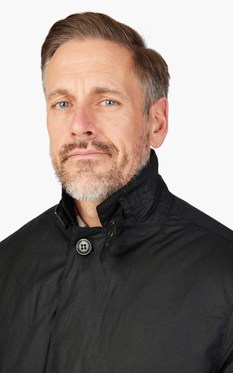 Barbour Winter Lutz Wax Jacket Black - Image 7