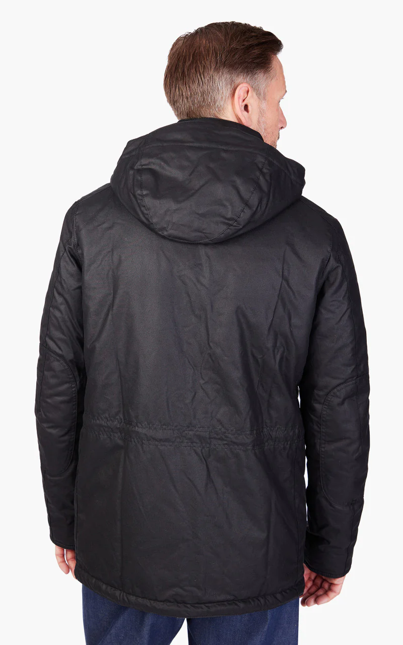 Barbour Winter Sapper Wax Jacket Black - Image 8