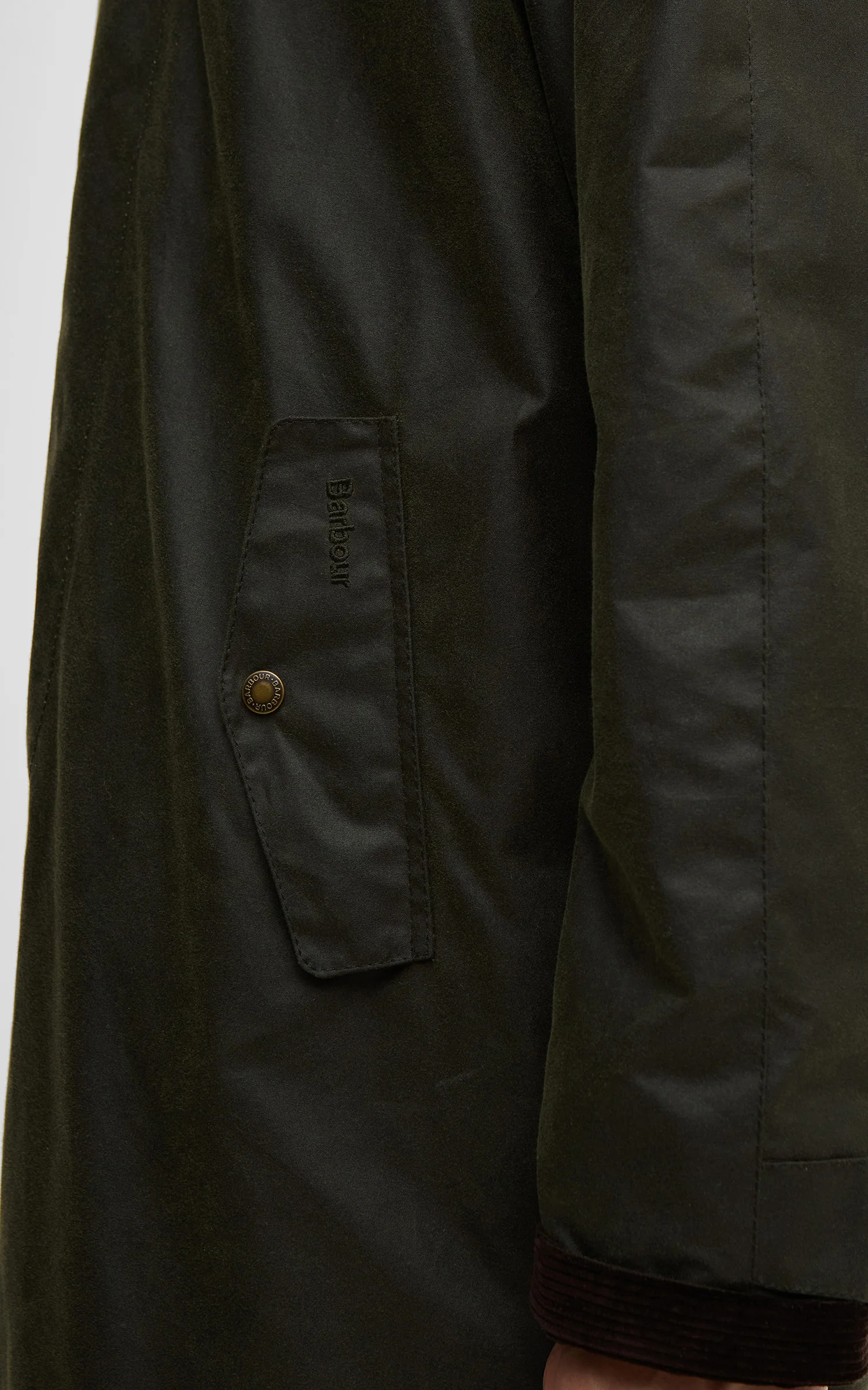 Barbour x Baracuta Car Coat Tyne Waxed Archive Olive - Image 5