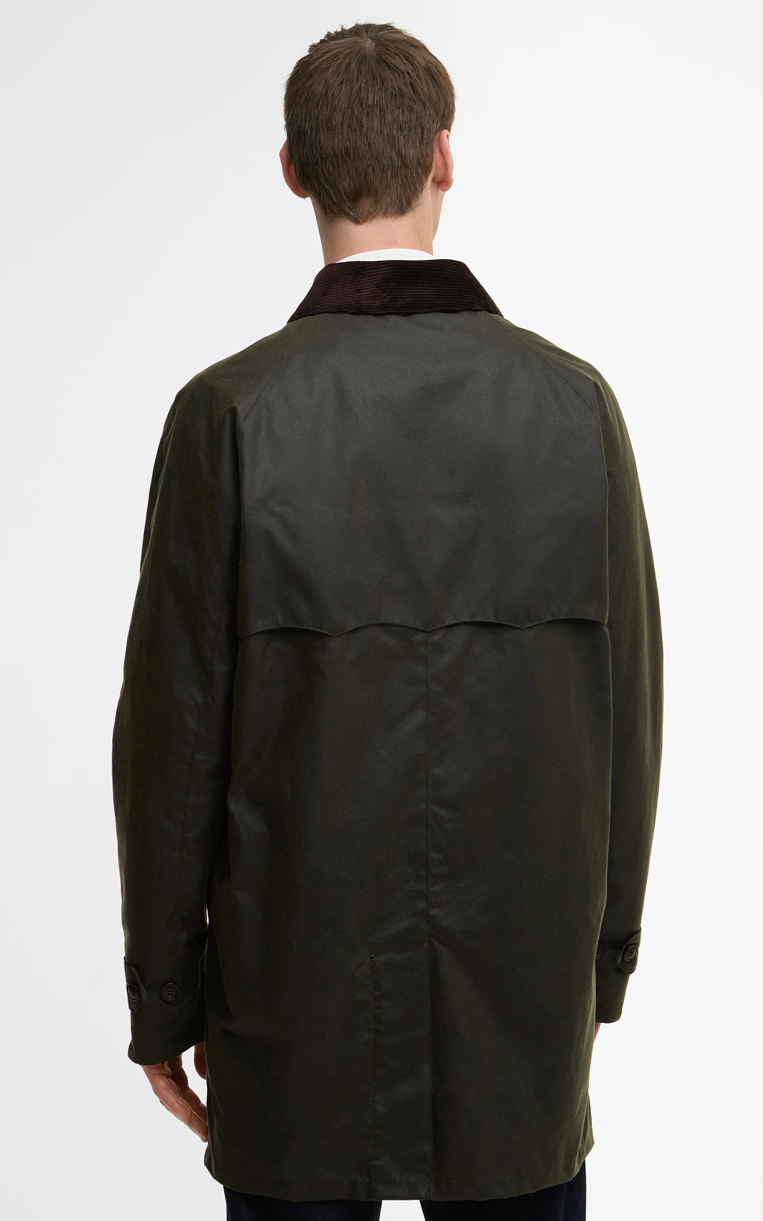 Barbour x Baracuta Car Coat Tyne Waxed Archive Olive - Image 9