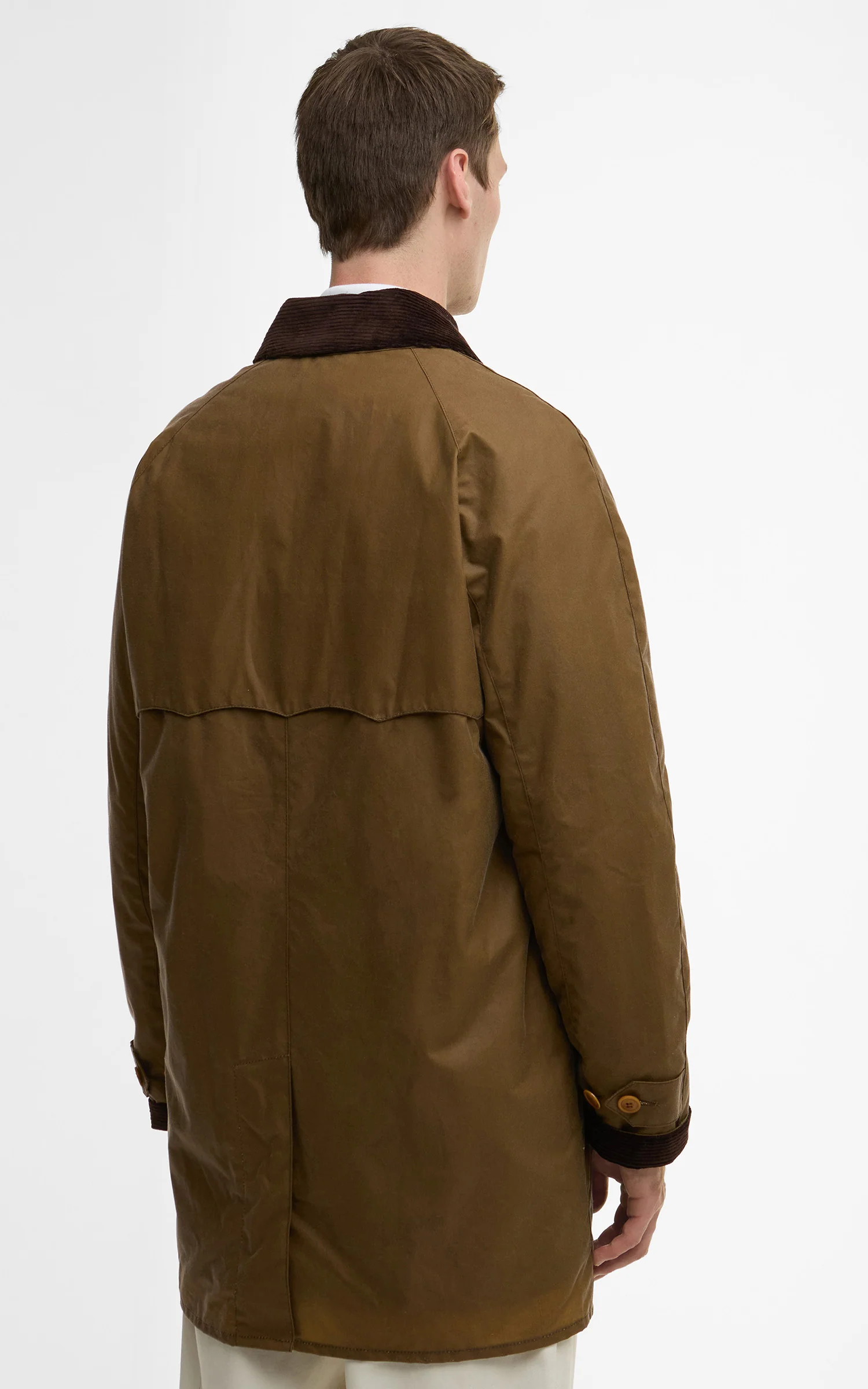 Barbour x Baracuta Car Coat Tyne Waxed Sandstone - Image 9
