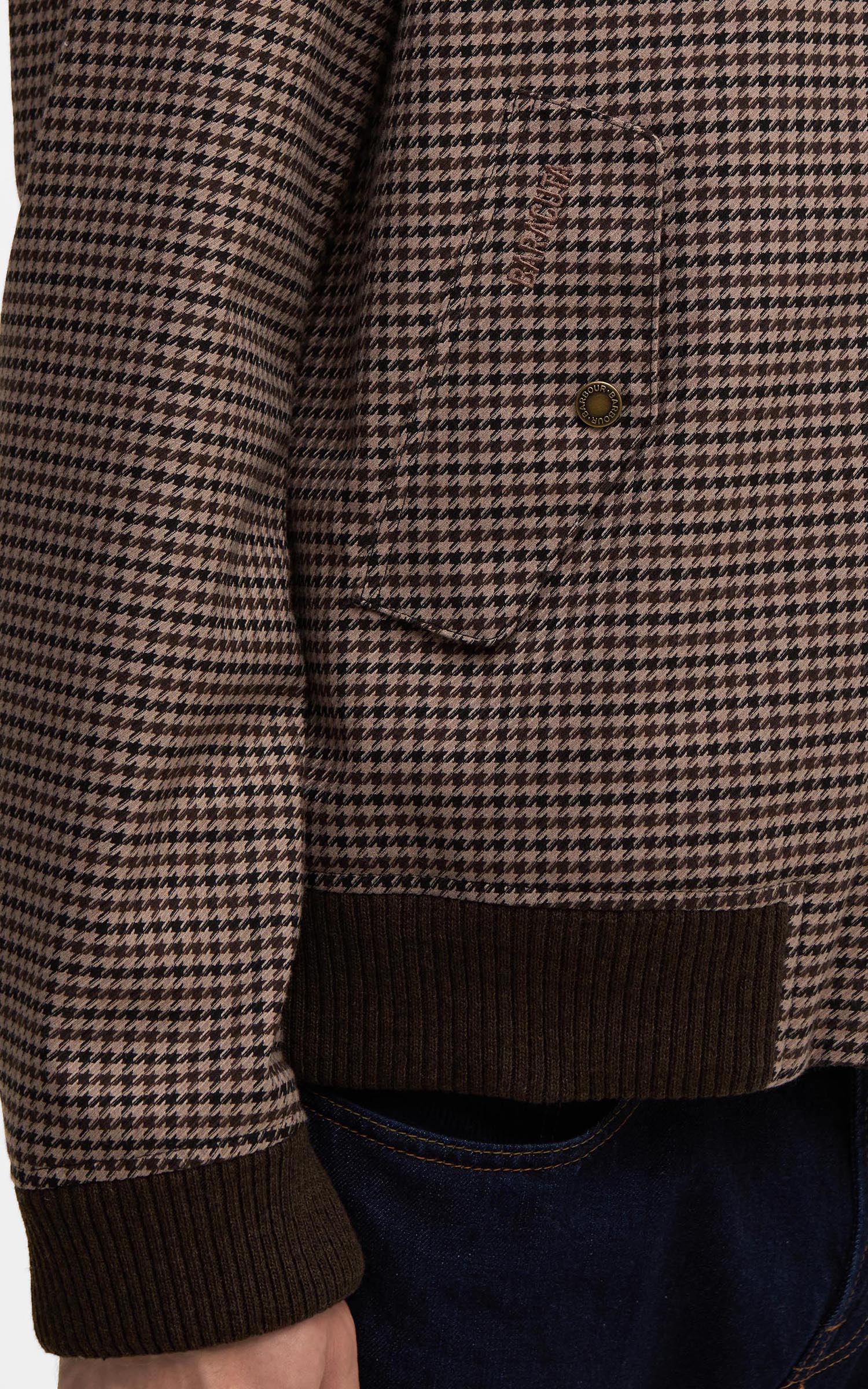 Barbour x Baracuta Jacket Porton Showerproof Brown Houndstooth - Image 4