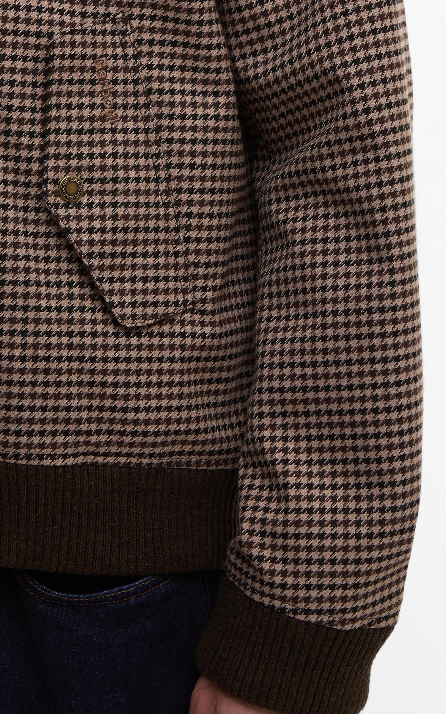 Barbour x Baracuta Jacket Porton Showerproof Brown Houndstooth - Image 5