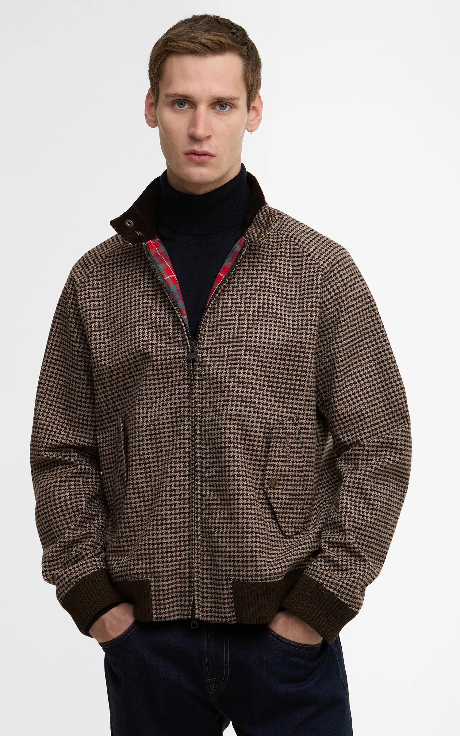 Barbour x Baracuta Jacket Porton Showerproof Brown Houndstooth - Image 6