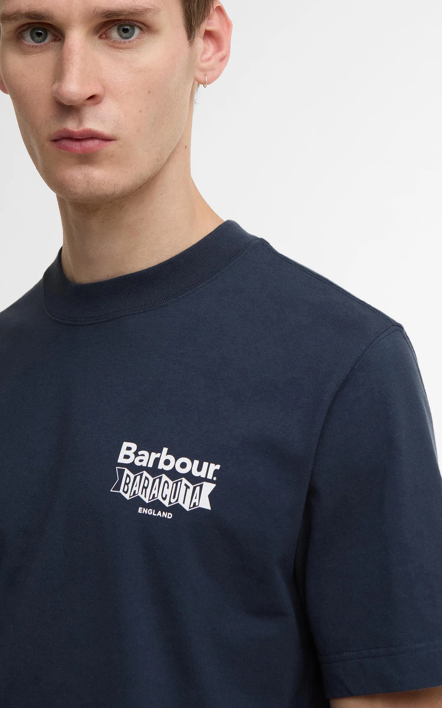 Barbour x Baracuta T-Shirt All Nighter Oversized Navy - Image 3