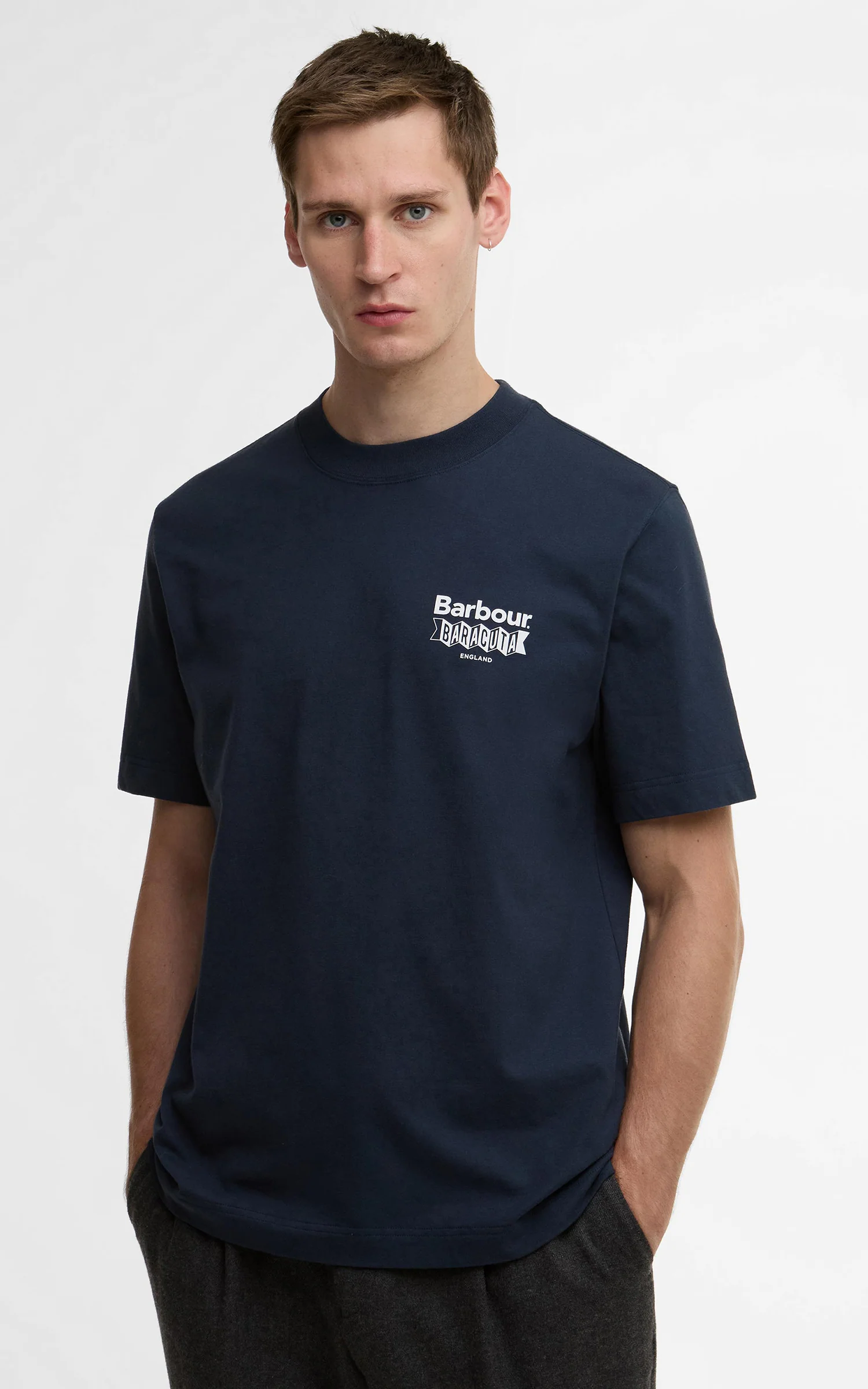 Barbour x Baracuta T-Shirt All Nighter Oversized Navy - Image 5