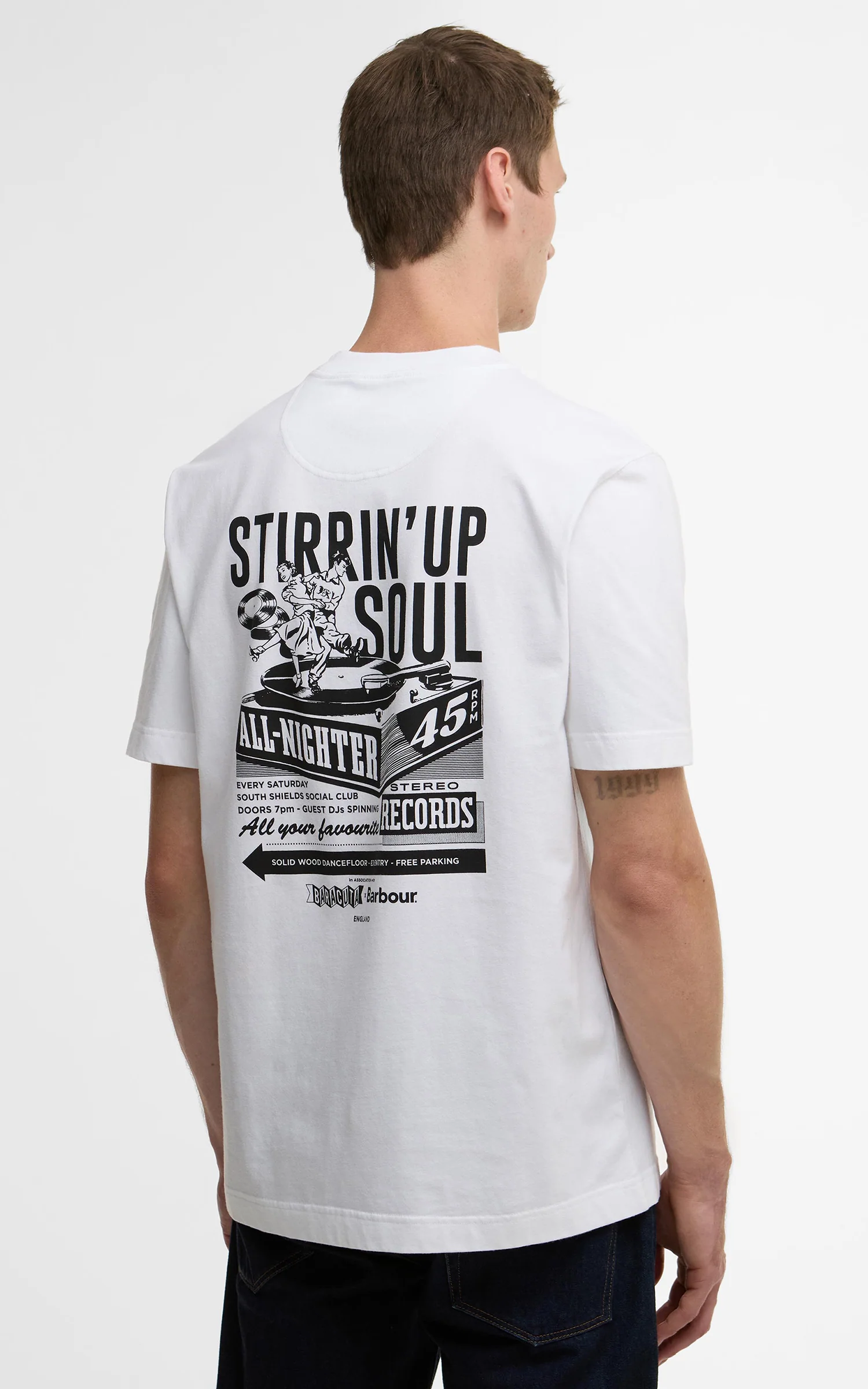 Barbour x Baracuta T-Shirt All Nighter Oversized White - Image 2