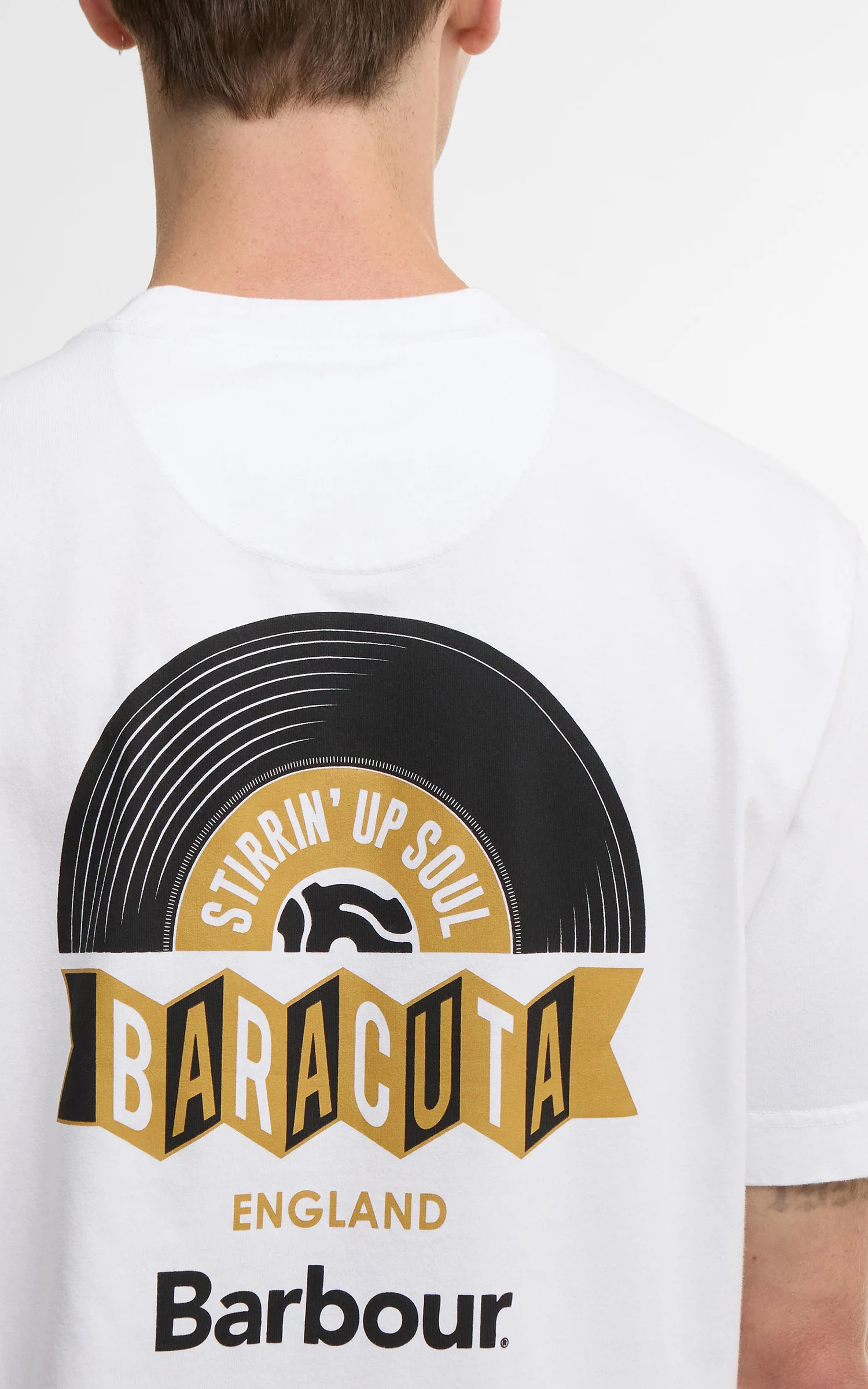 Barbour x Baracuta T-Shirt Vinyl Oversized White - Image 7