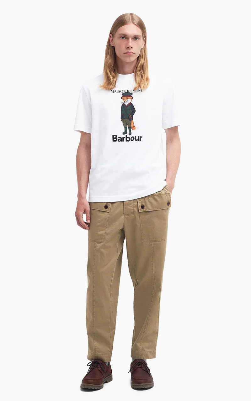Barbour x Maison Kitsuné Beaufort T-Shirt Fox White - Image 2