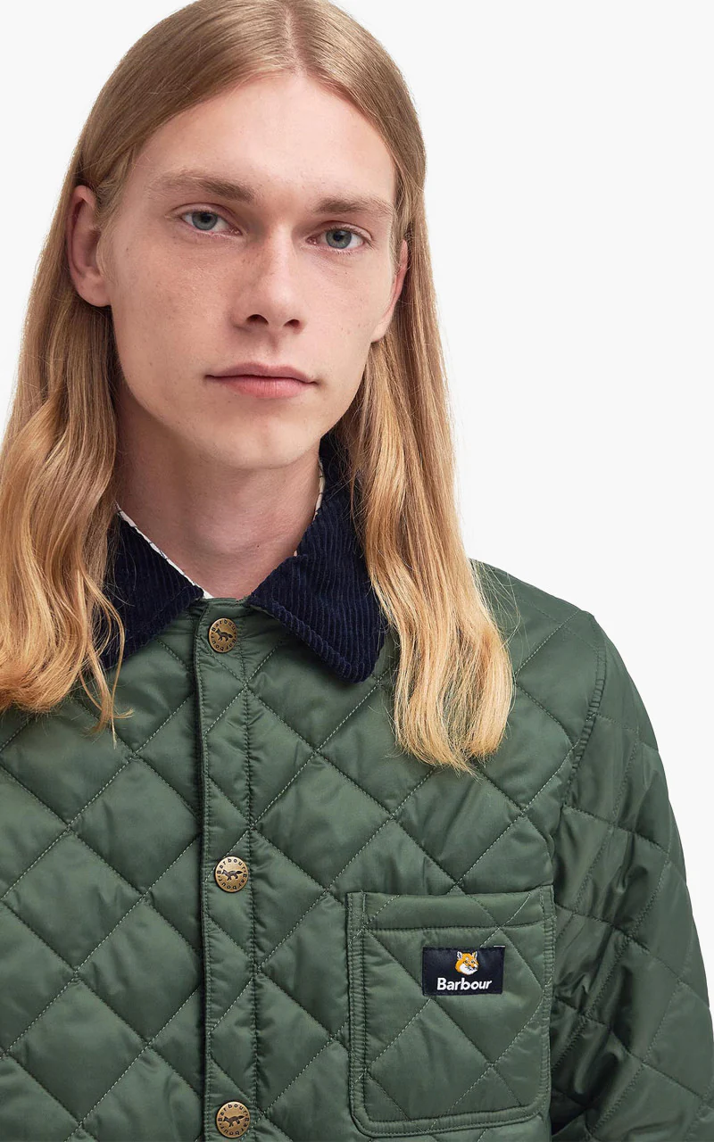 Barbour x Maison Kitsuné Kenning Quilted Green - Image 5