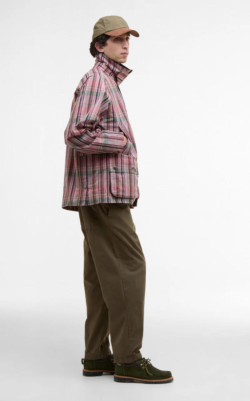 Barbour x NOAH Bedale Casual Jacket Madras Pink - Image 2