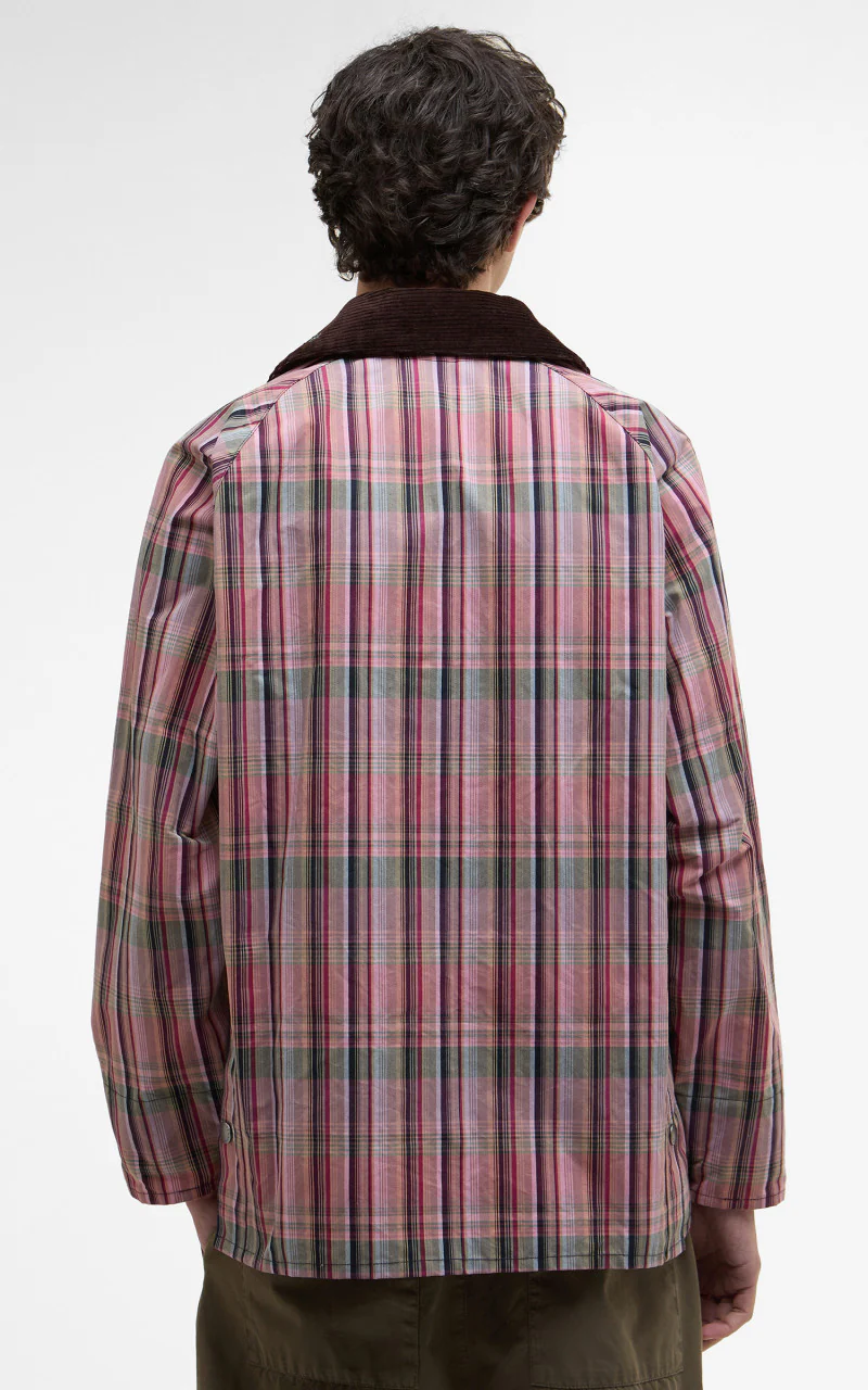 Barbour x NOAH Bedale Casual Jacket Madras Pink - Image 4