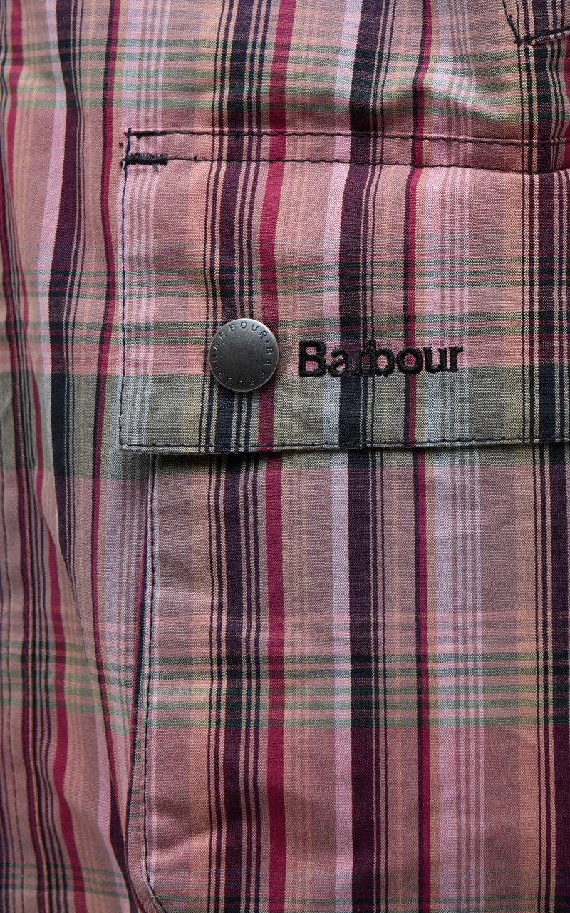 Barbour x NOAH Bedale Casual Jacket Madras Pink - Image 8