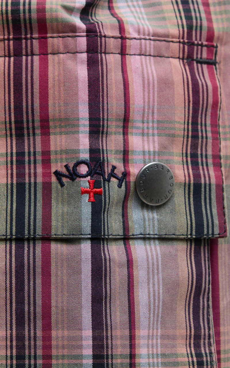 Barbour x NOAH Bedale Casual Jacket Madras Pink - Image 9