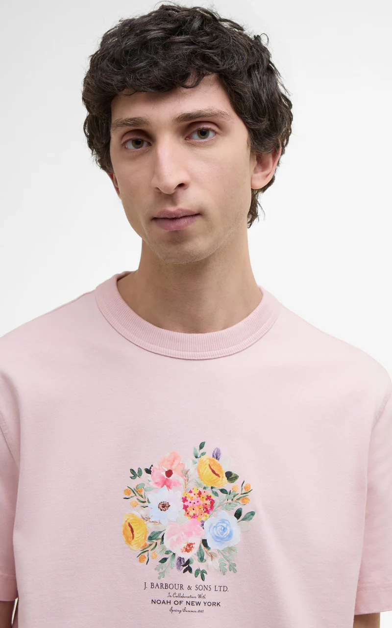Barbour x NOAH Floral T-Shirt Chalk Pink - Image 6