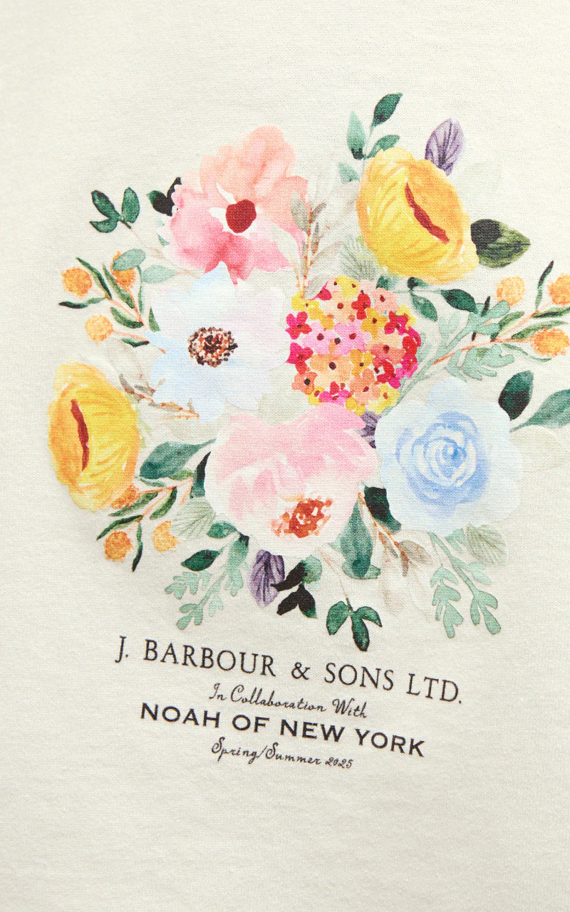 Barbour x NOAH Floral T-Shirt Whisper White - Image 3