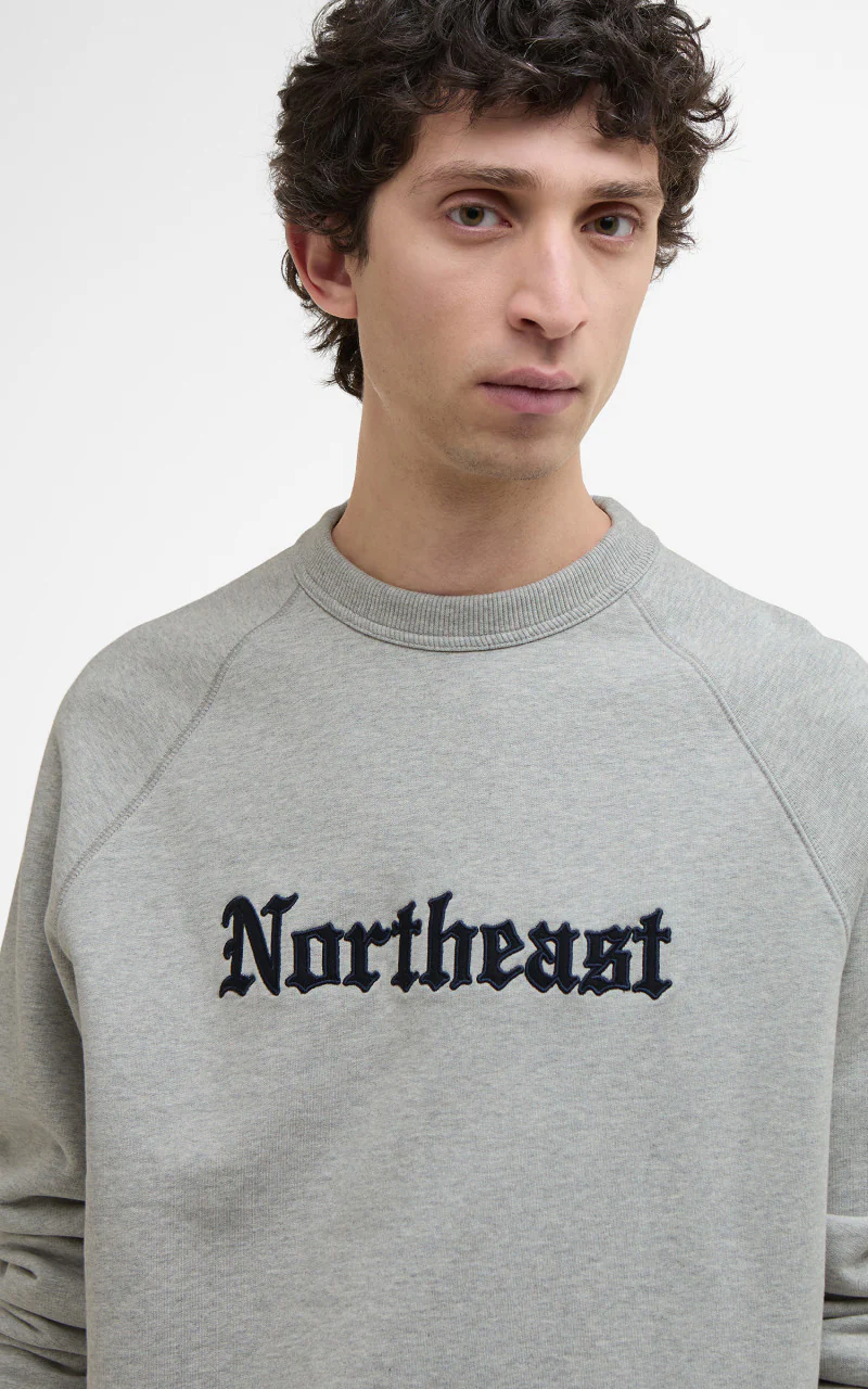 Barbour x NOAH Northeast Sweatshirt Grey Marl - Image 4
