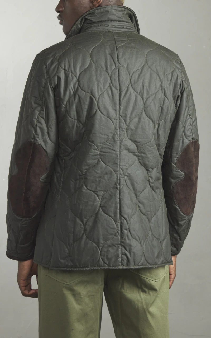 Barbour x To Ki To Driving Quilted Waxed Jacket Archive Olive - Image 11
