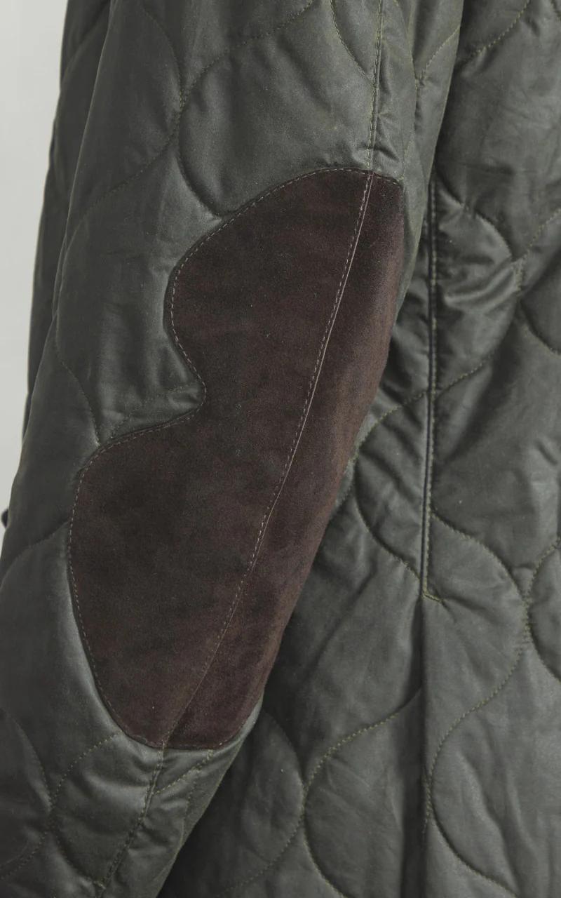 Barbour x To Ki To Driving Quilted Waxed Jacket Archive Olive - Image 12