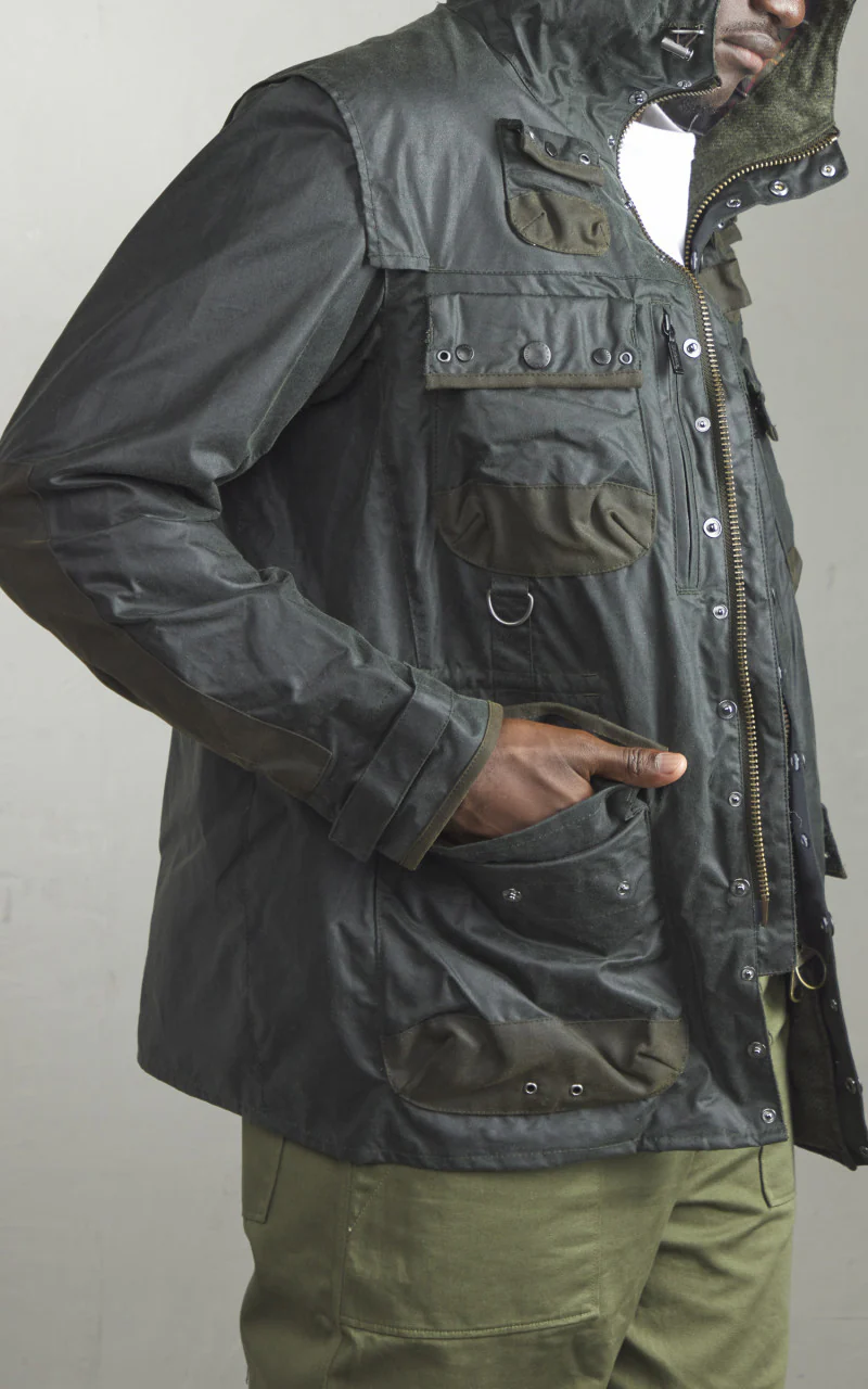 Barbour x To Ki To Military Wax Jacket Sage - Image 3