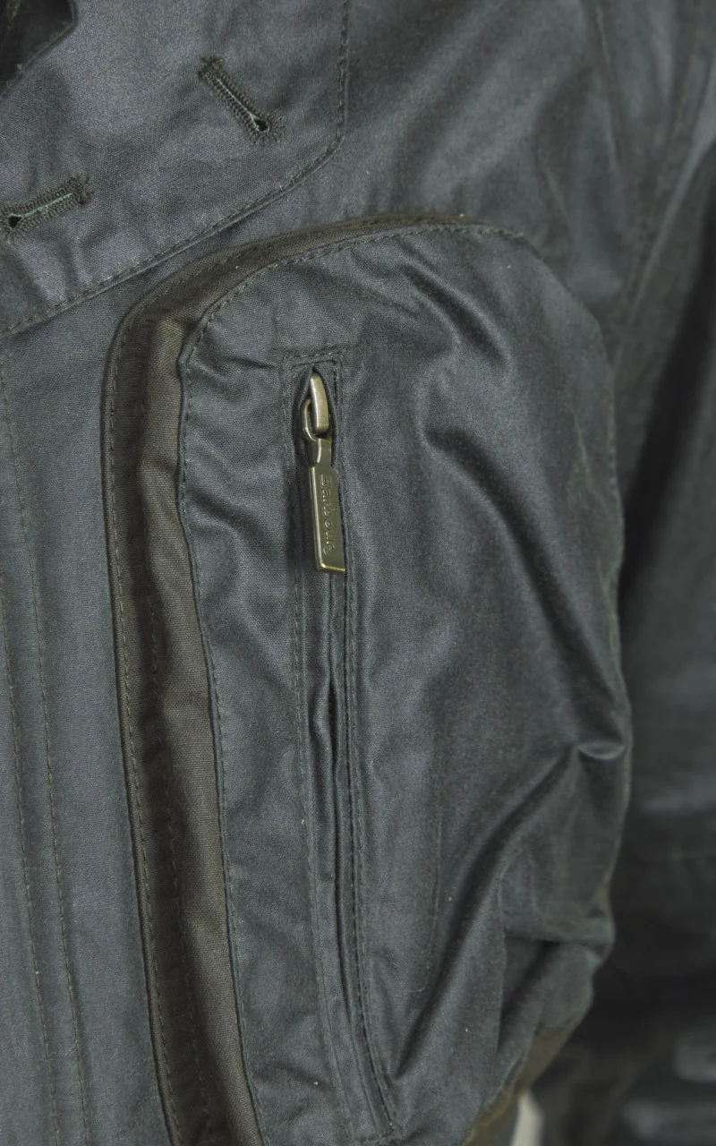 Barbour x To Ki To Outland Waxed Jacket Olive - Image 10