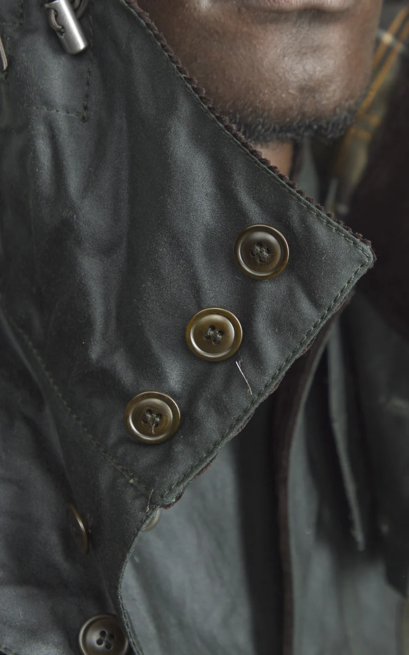 Barbour x To Ki To Outland Waxed Jacket Olive - Image 11