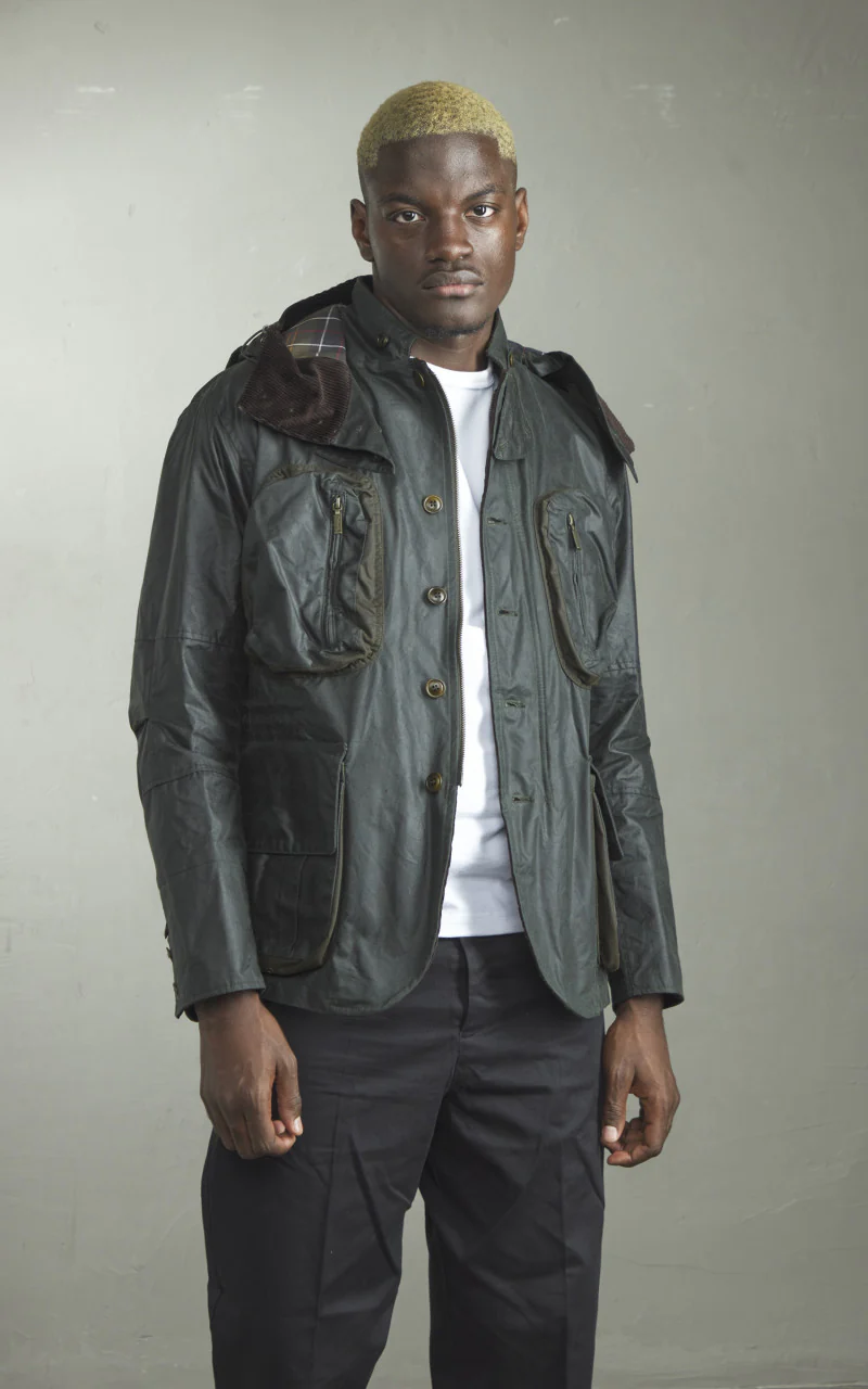 Barbour x To Ki To Outland Waxed Jacket Olive - Image 3