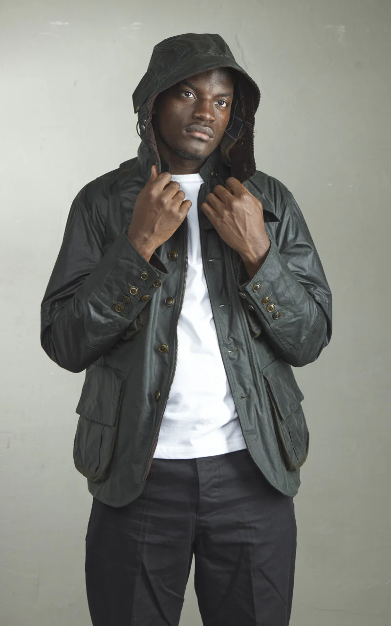 Barbour x To Ki To Outland Waxed Jacket Olive - Image 4
