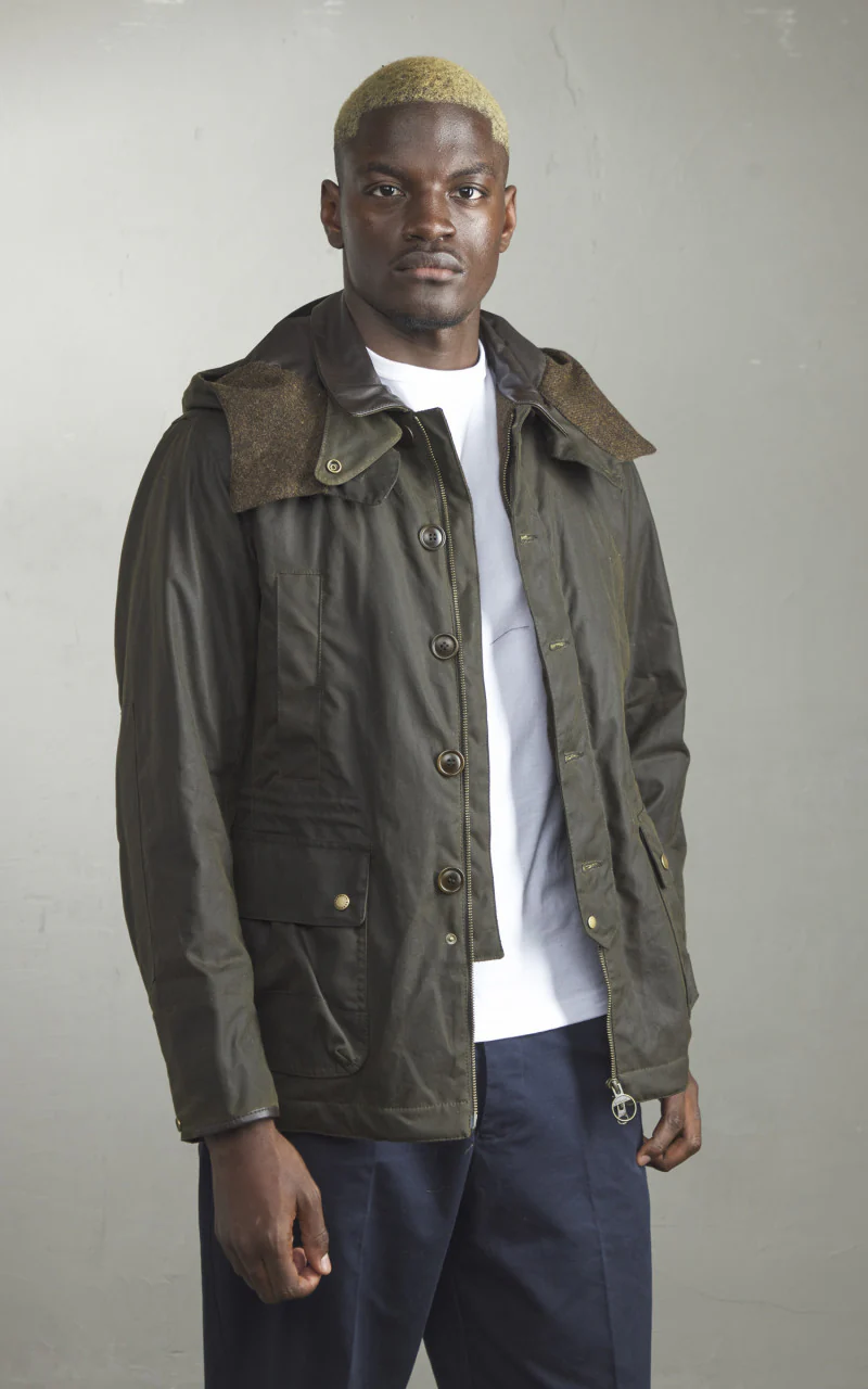 Barbour x To Ki To Shoreman Waxed Jacket Olive - Image 2