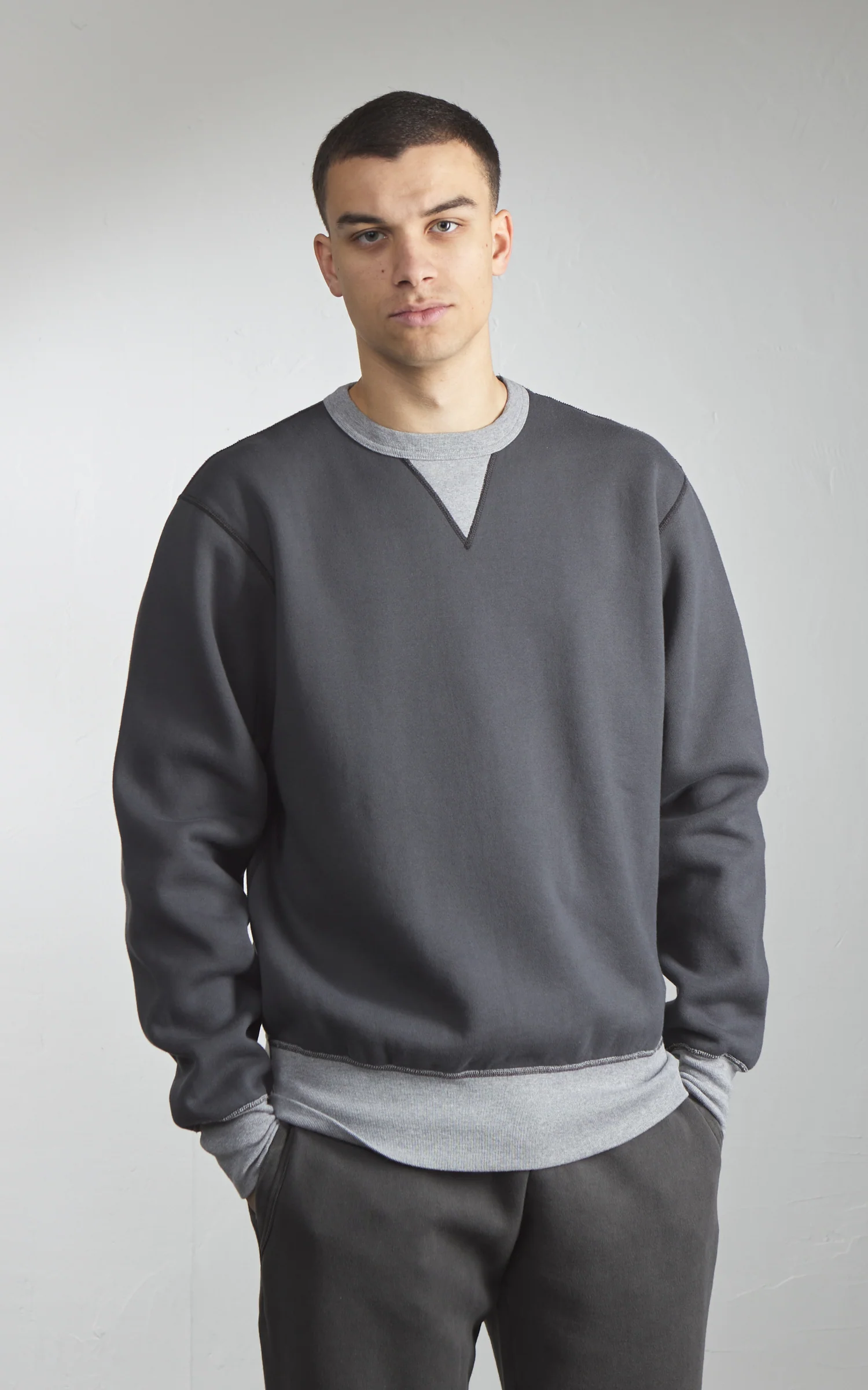 Barns Outfitters BR-3300 Cozun Switching Rib Sweatshirt Black - Image 4