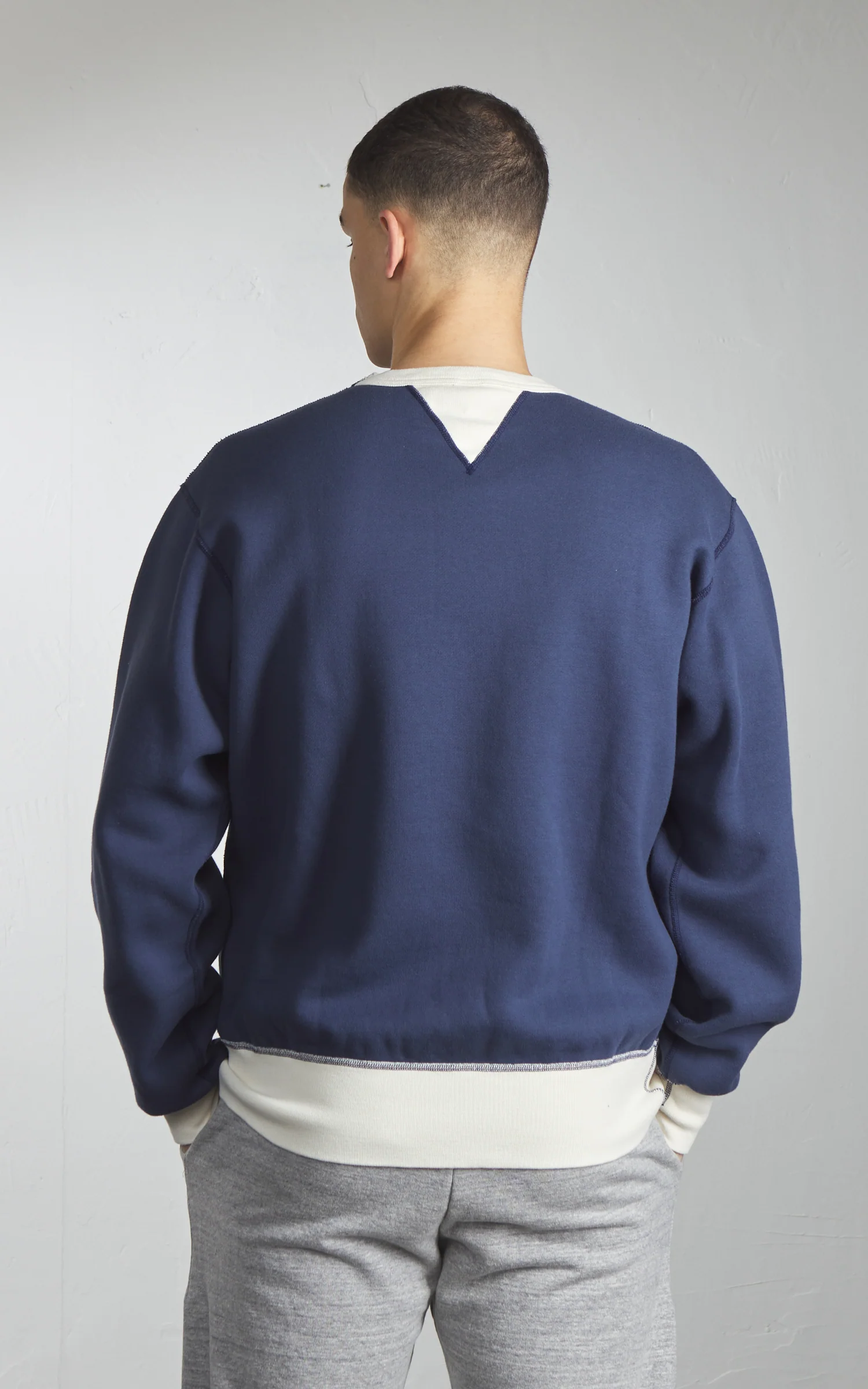 Barns Outfitters BR-3300 Cozun Switching Rib Sweatshirt Navy - Image 6