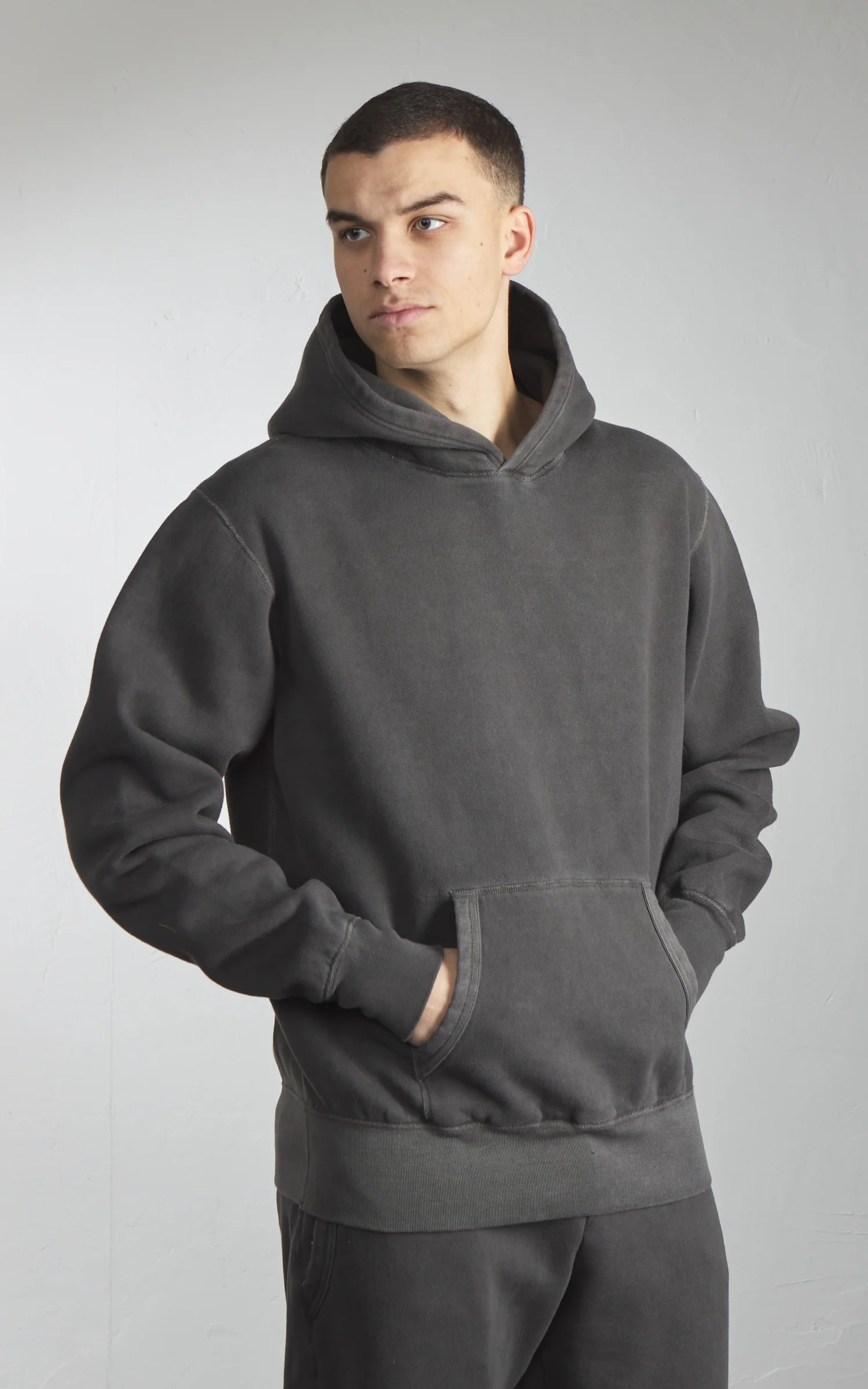 Barns Outfitters BR-3007PG COZUN Pigment Dyed Pullover Hoodie Black - Image 4