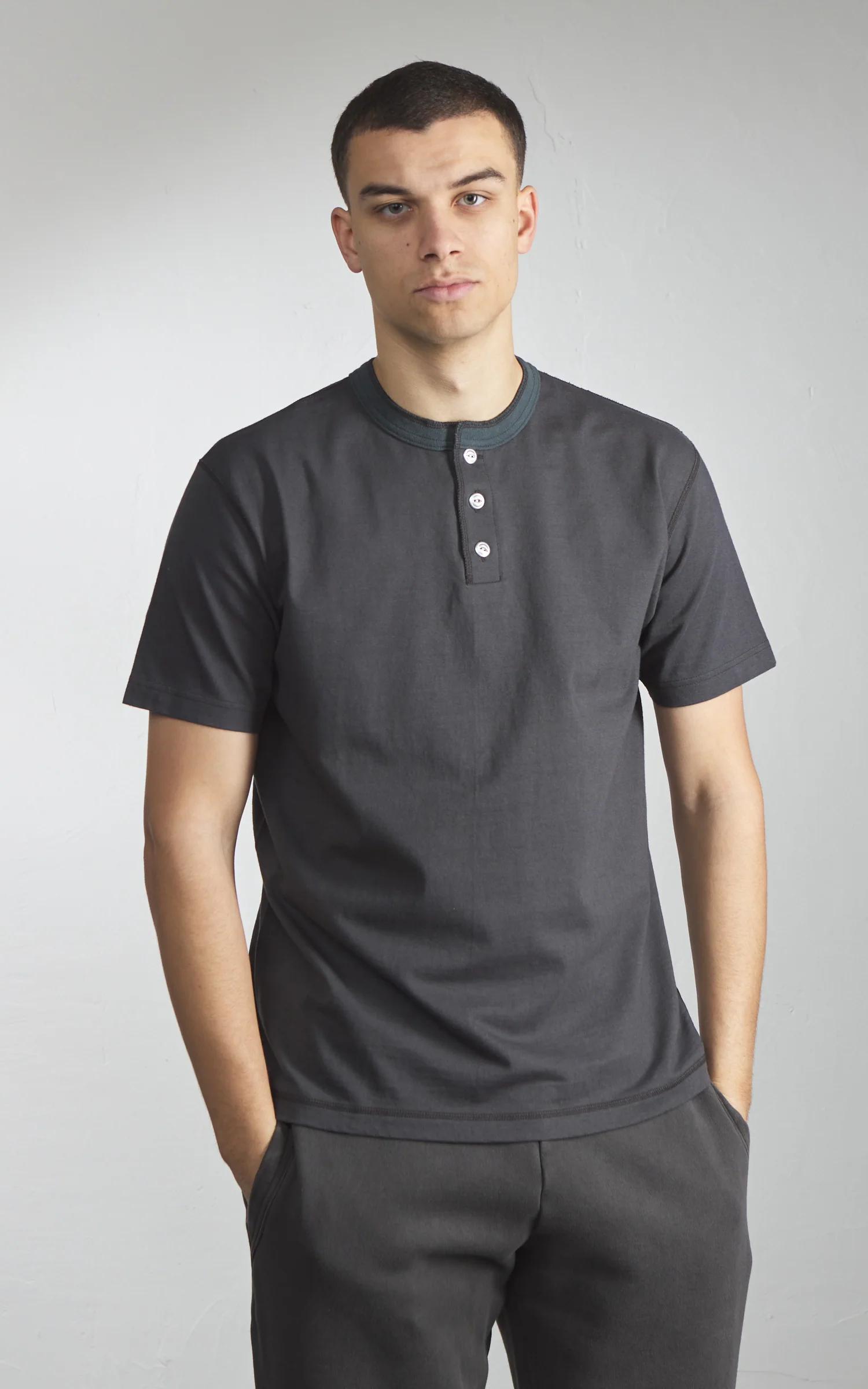 Barns Outfitters BR-8146SP COZUN S/S Henley T-Shirt Black - Image 4