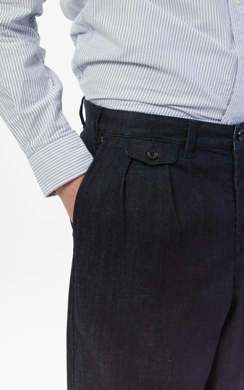 Beams Plus 2 Pleats Denim Indigo - Image 9