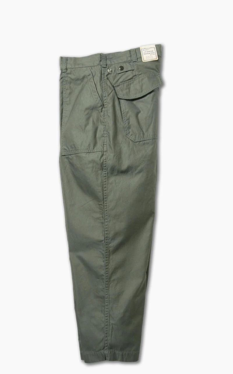Beams Plus Back Satin Baker Pants Sage Green - Image 3
