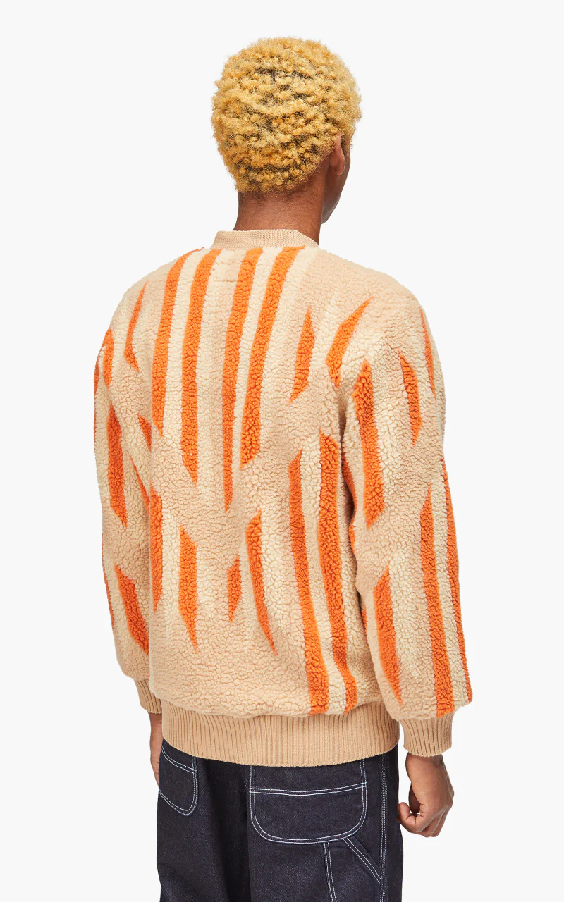 Beams Plus Cardigan Boa Native Rag Pattern Beige - Image 5