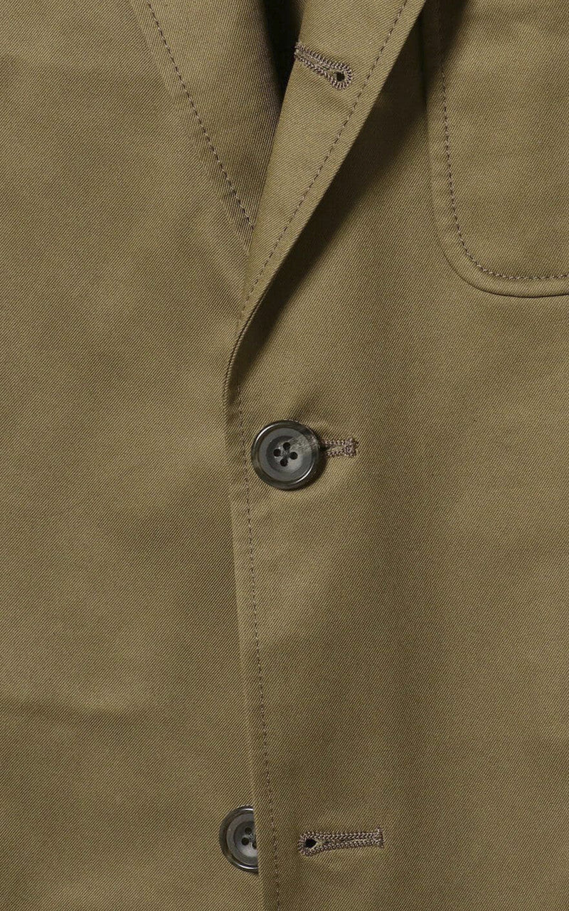 Beams Plus Cotton Twill 3-Button Jacket Olive - Image 3